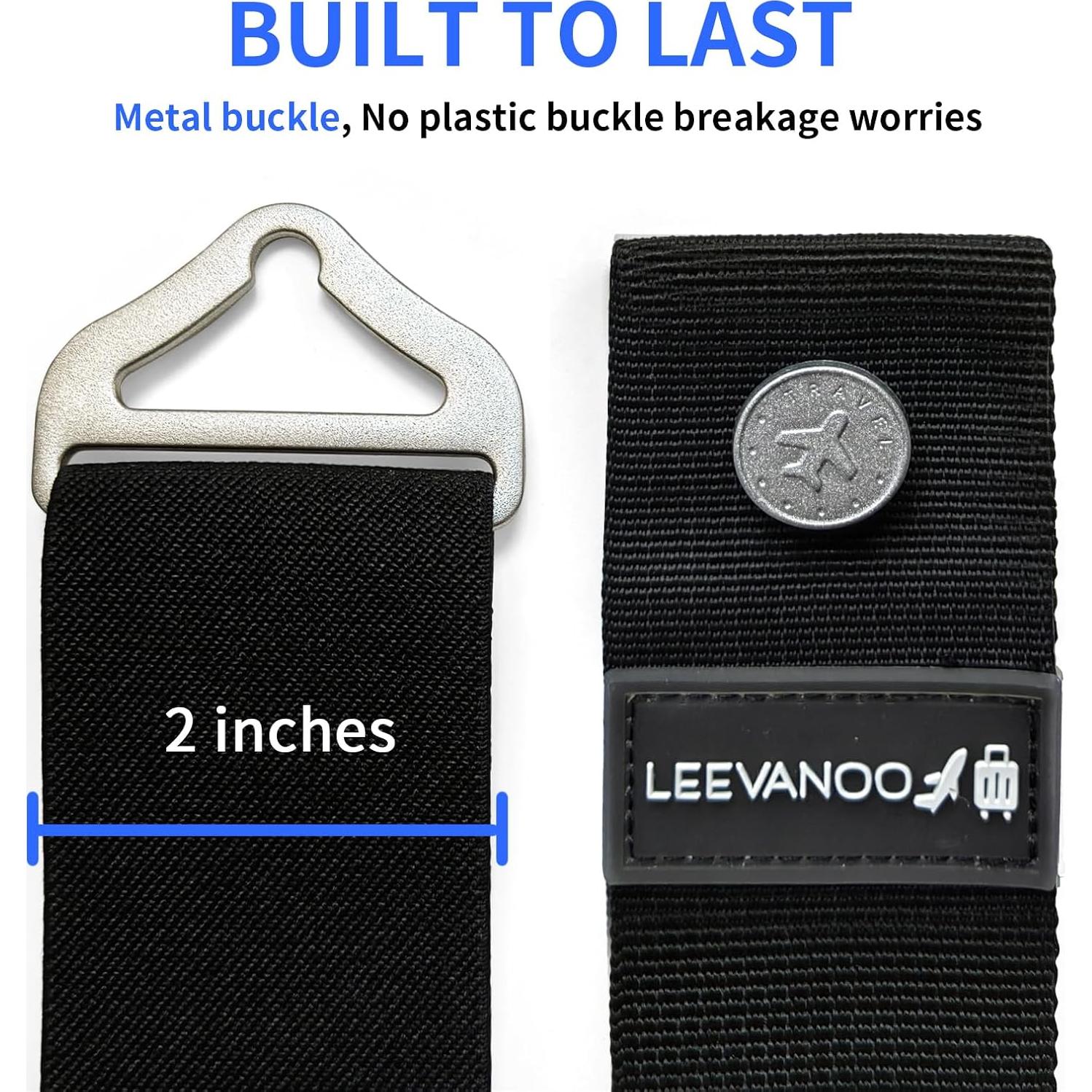 Correa de Equipaje 2-en-1 Leevanoo Ajustable Negra