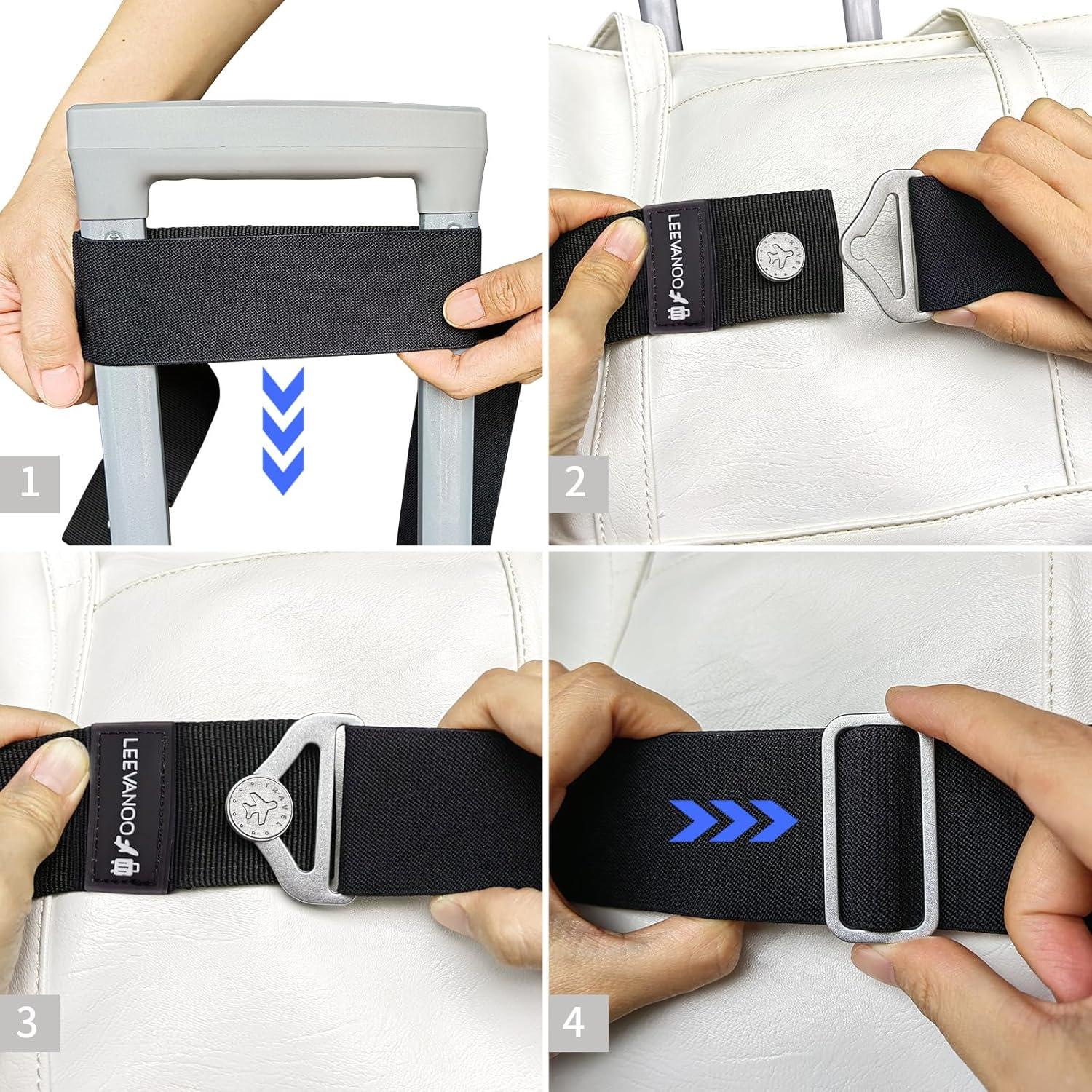 Correa de Equipaje 2-en-1 Leevanoo Ajustable Negra