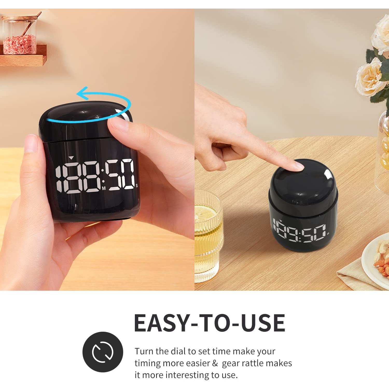 Digital Kitchen Timer,Countdown Countup Timer with Large LED Display Volume Adjustment,Timer for Cooking, Classroom Time for Kids and Teachers. (Black)