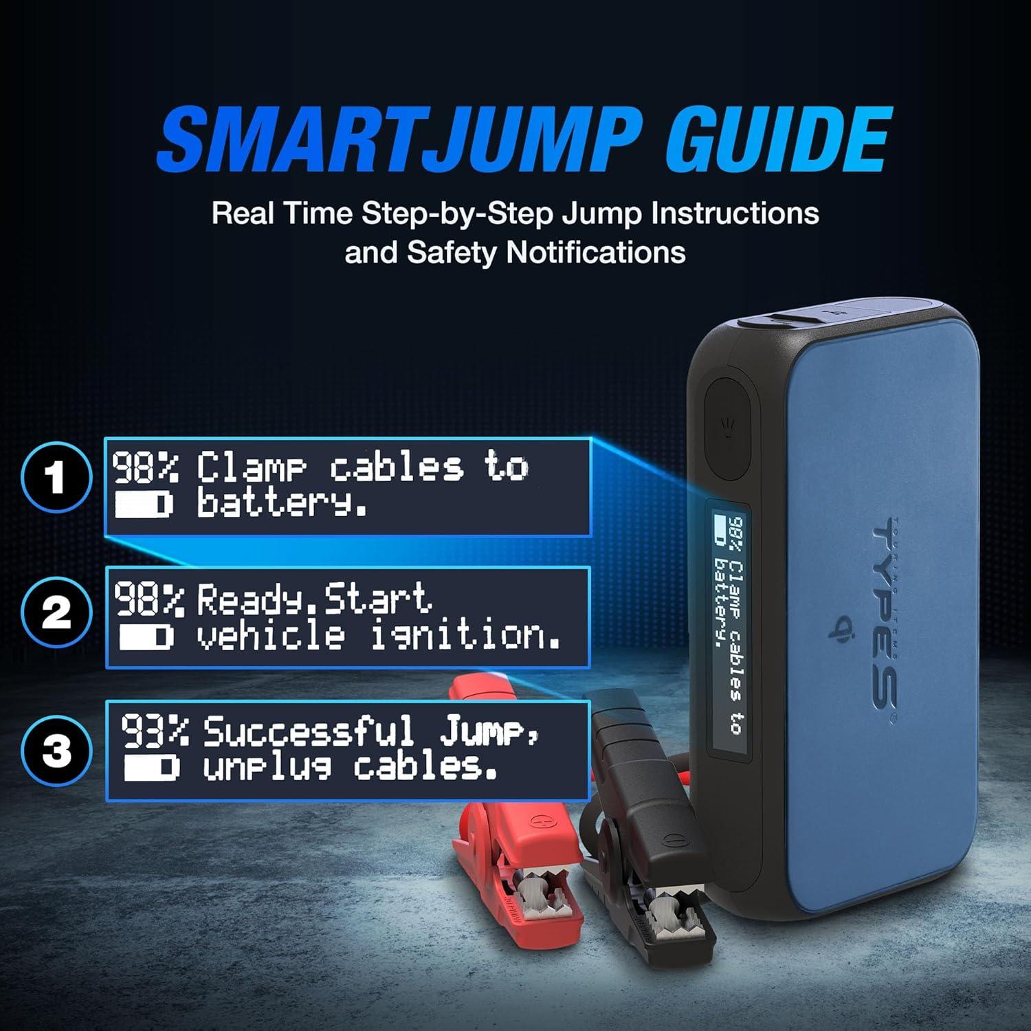 Arrancador de Batería TYPE S 1000A 12V 8000mAh Inalámbrico