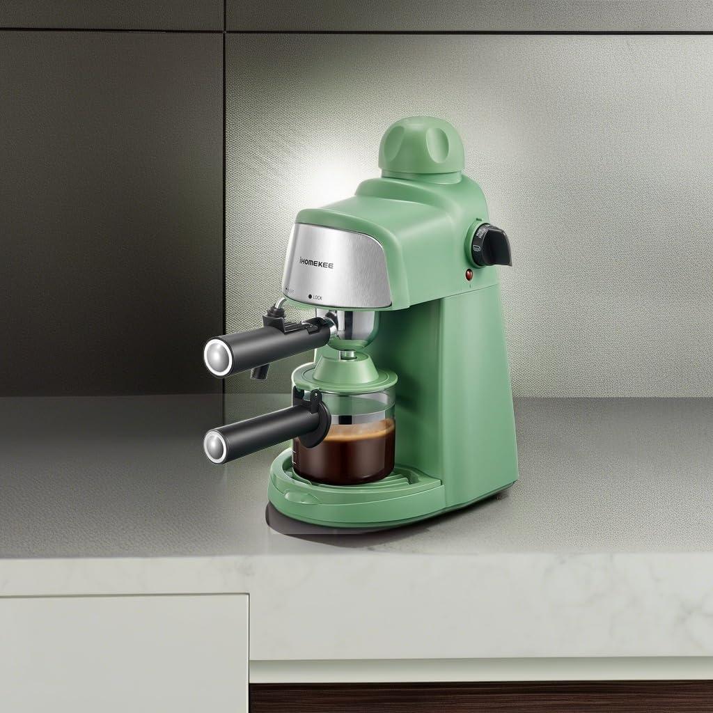 Cafetera Espresso Ihomekee CM6810 3.5 Bar Verde 1-4 Tazas