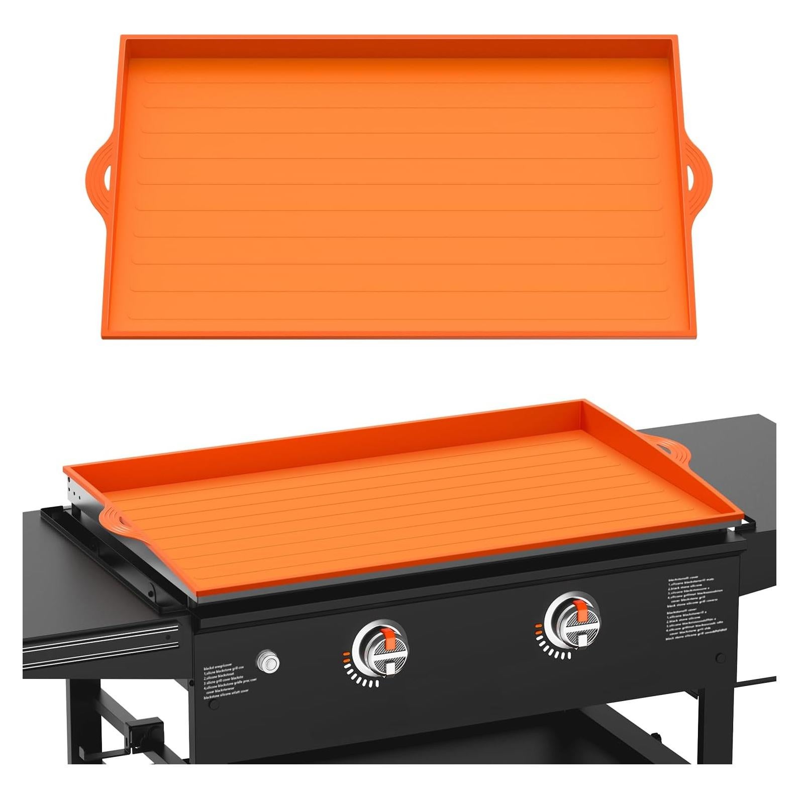 Silicone Griddle Cover for Blackstone - 28 Inch Full-Edge Covered Heavy Duty Food-Grade Silicone Griddle Mat for Blackstone Accessories, Protects Grill from Dirt and Rust