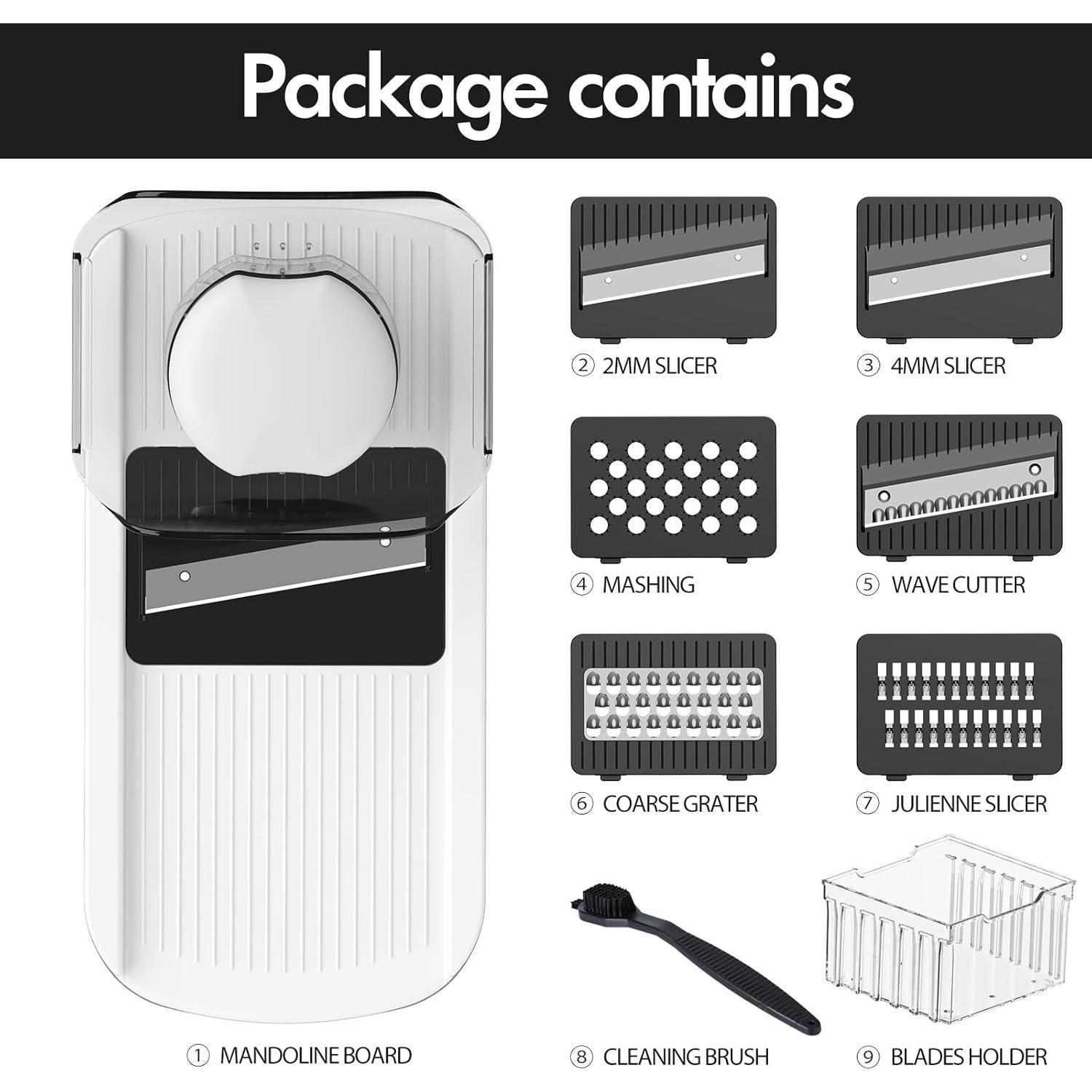 Cortador Mandolina Cambom 6 Cuchillas Acero Inoxidable 2L Blanco