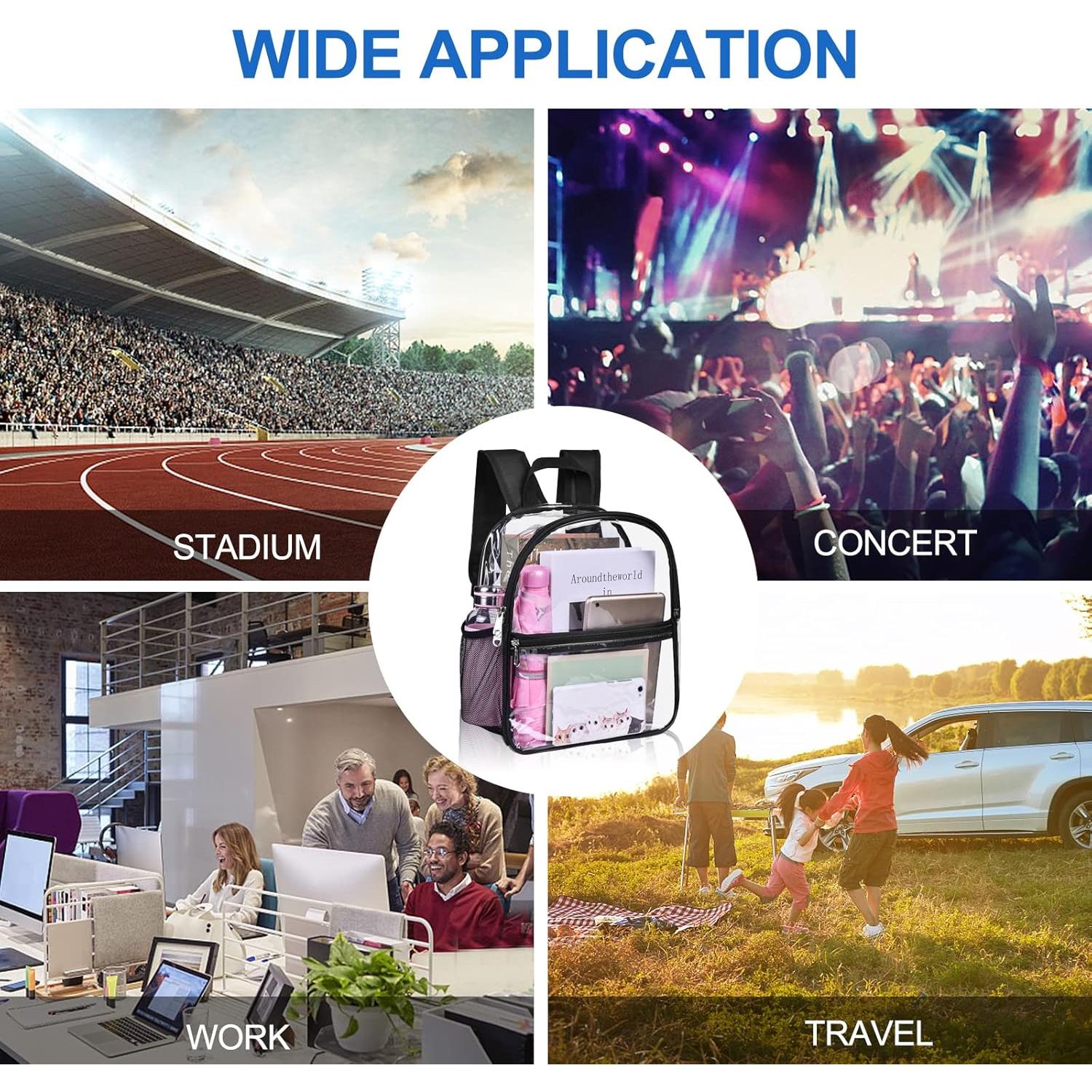 Mochila Transparente USPECLARE 30x28x15 cm Aprobada para Eventos