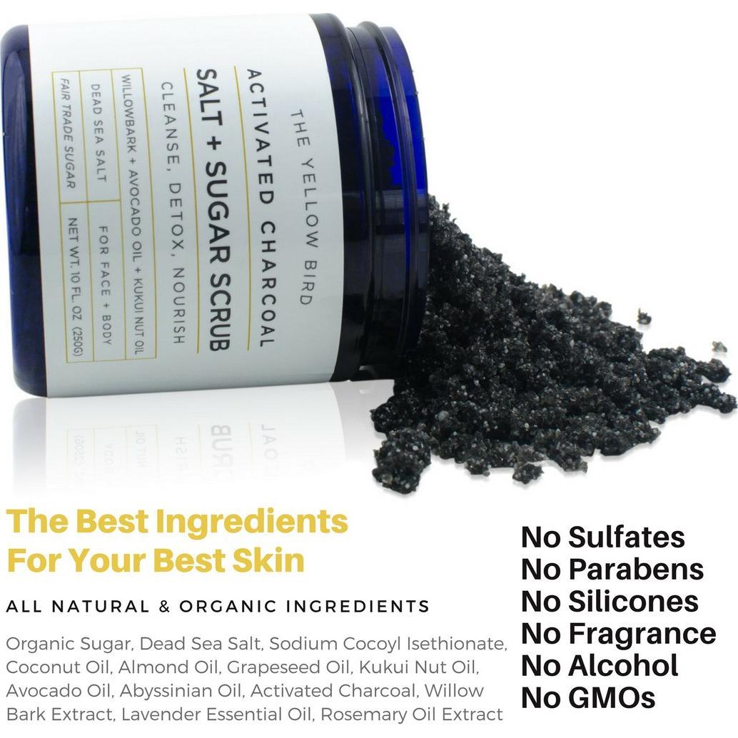 Exfoliante Corporal y Facial de Carbón Activado El Pájaro Amarillo 311g