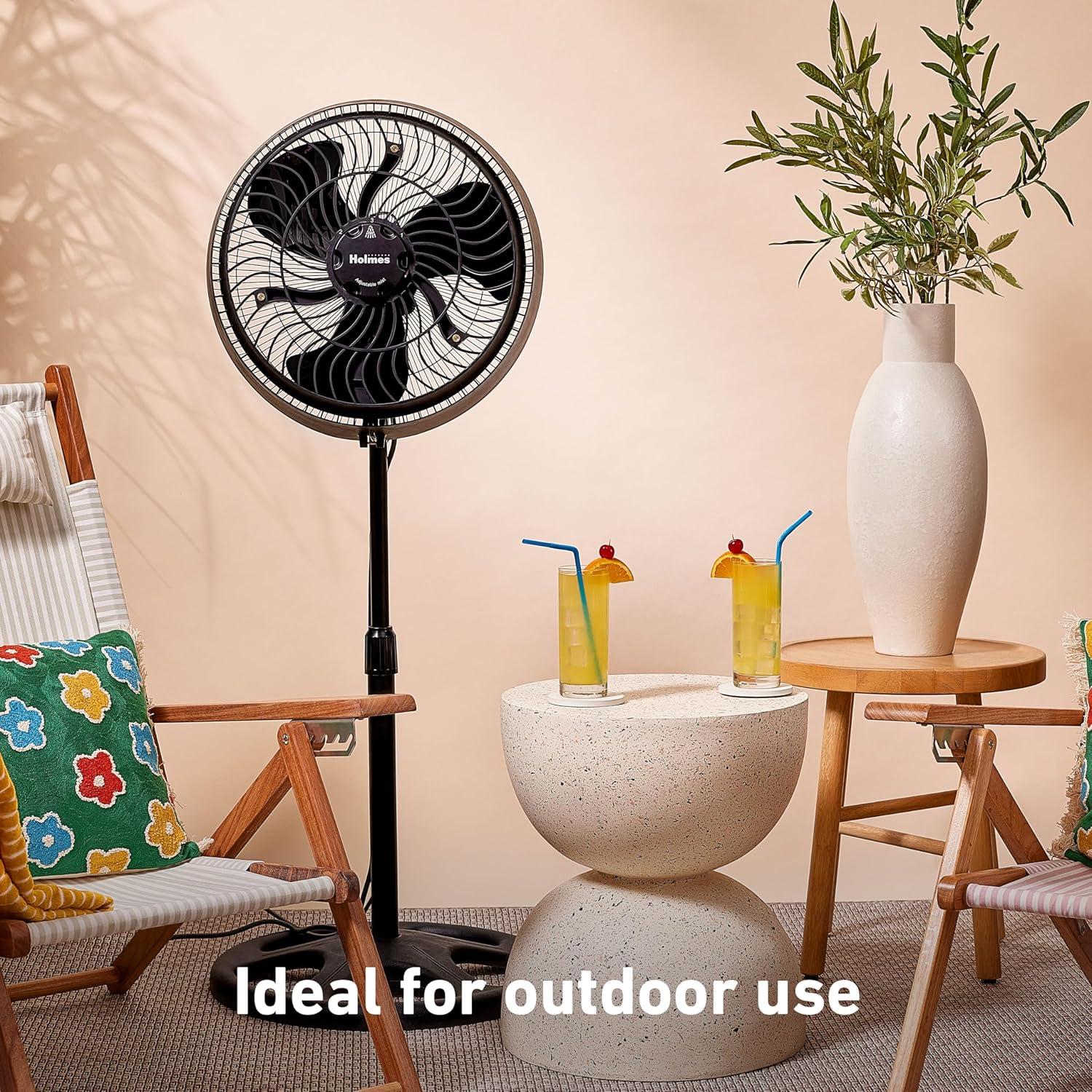 Ventilador de Pie Nebulizador HOLMES 16" Exterior Ajustable