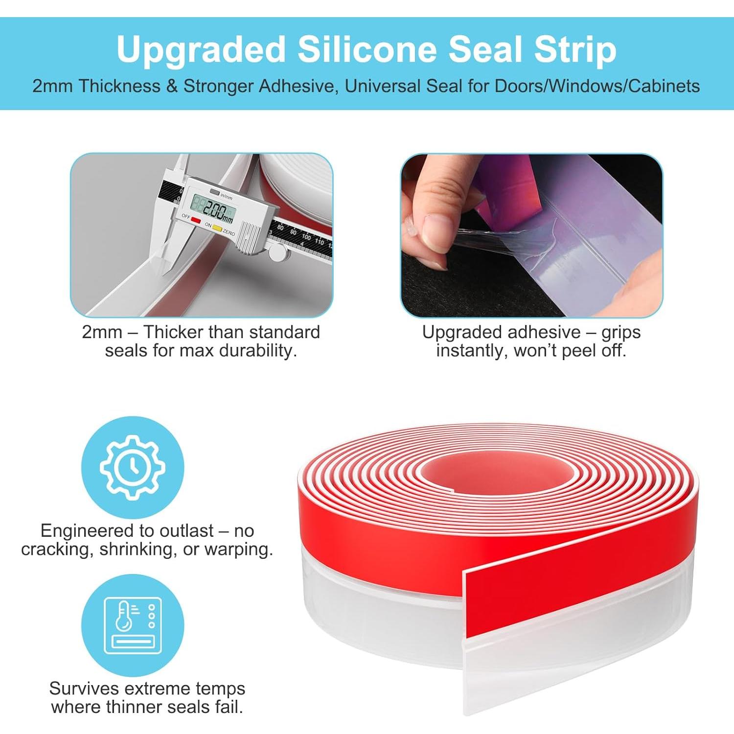 Burlete de Silicona Elvone 3m x 7.6cm Transparente