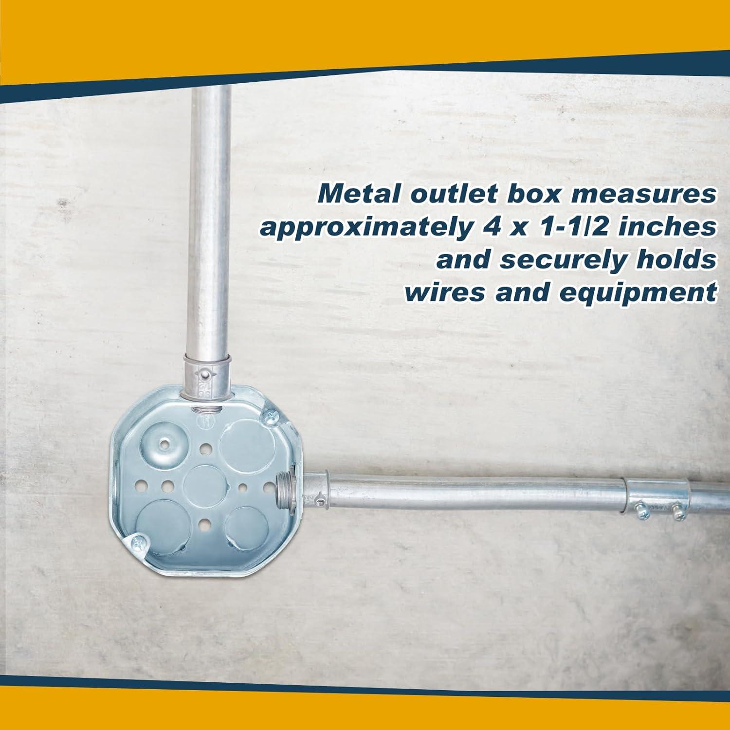 Caja de Conexiones Eléctricas 12 Pcs Acero Galvanizado 10.16x3.81cm