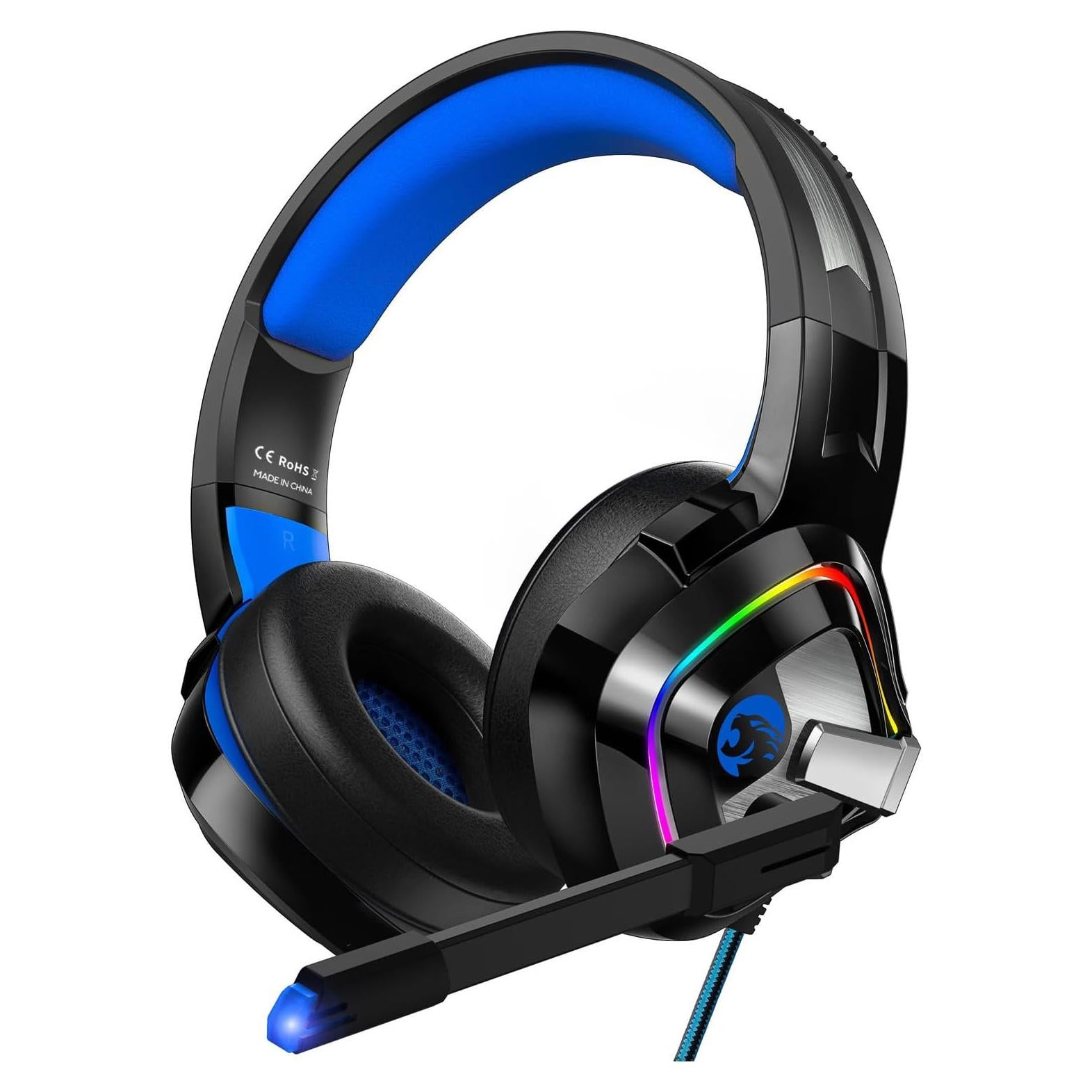 ZIUMIER Gaming Headset for PC, PS4, PS5, Xbox One, Xbox Series S/X, Switch, Noise Canceling Microphone, Stereo Surround Sound, 3.5mm Wired Gaming Headphones