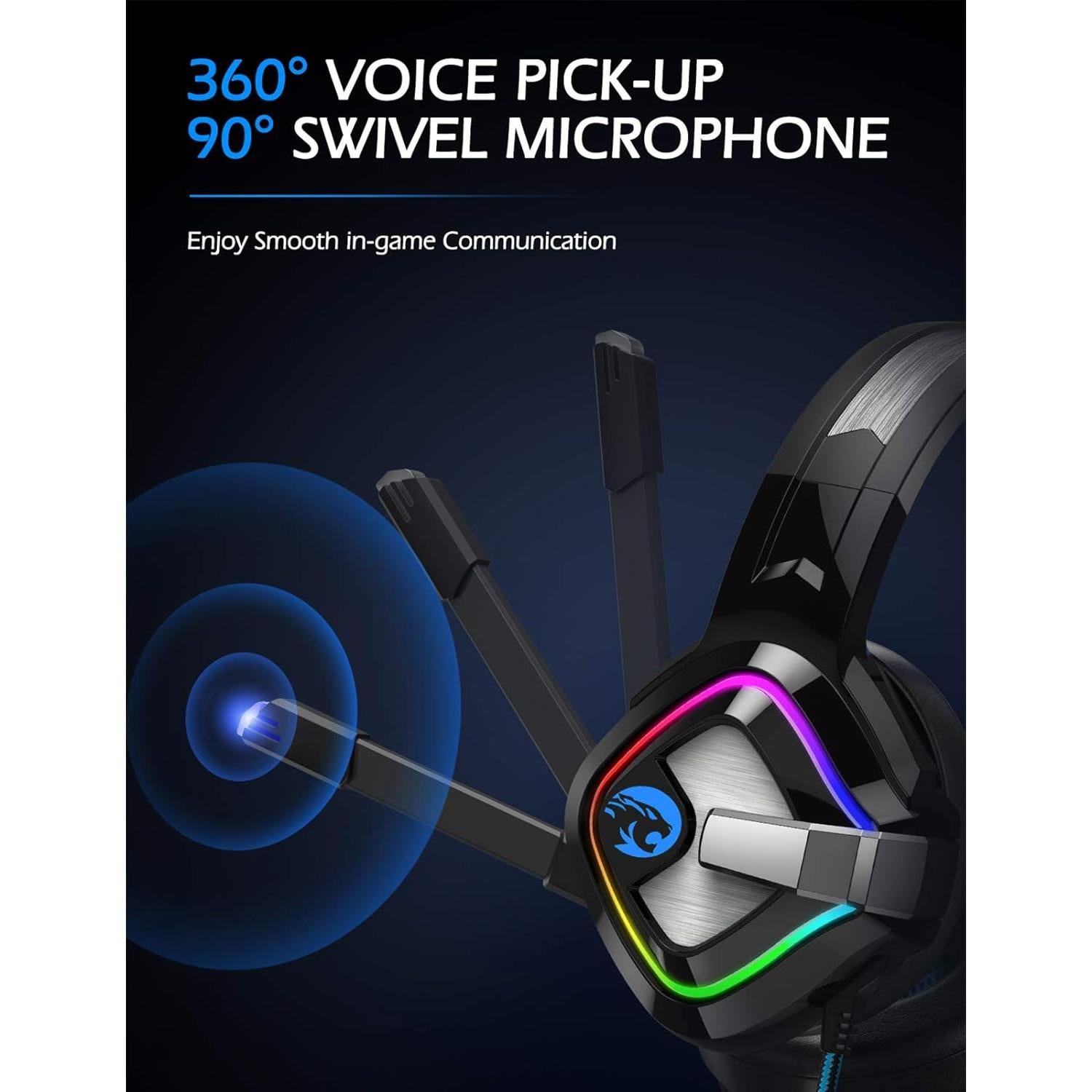 ZIUMIER Gaming Headset for PC, PS4, PS5, Xbox One, Xbox Series S/X, Switch, Noise Canceling Microphone, Stereo Surround Sound, 3.5mm Wired Gaming Headphones