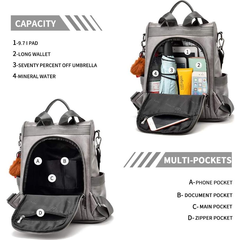 Mochila de Mujer CHERUTY Antirrobo Cuero Vegano Casual