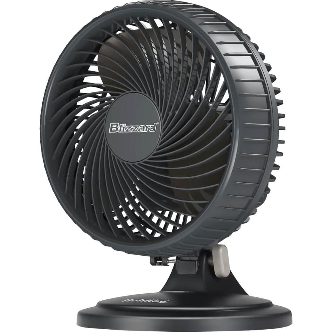 HOLMES 7" 2-Speed 3-Blade 85° Oscillating & 12" 3-Speed 75° Oscillating Table Fans, Home/Office