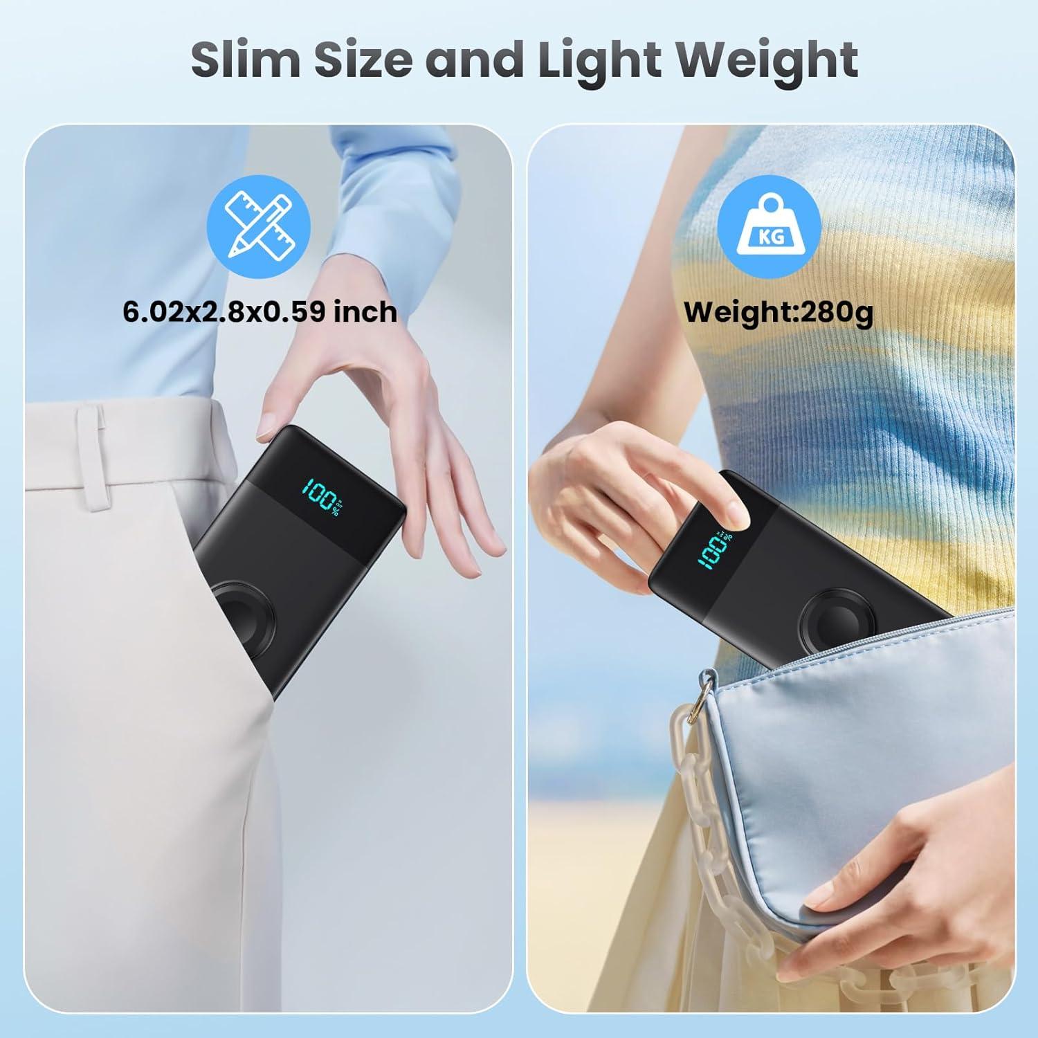 Cargador Portátil 10800mAh QC4.0 PD 25W con Cables Integrados