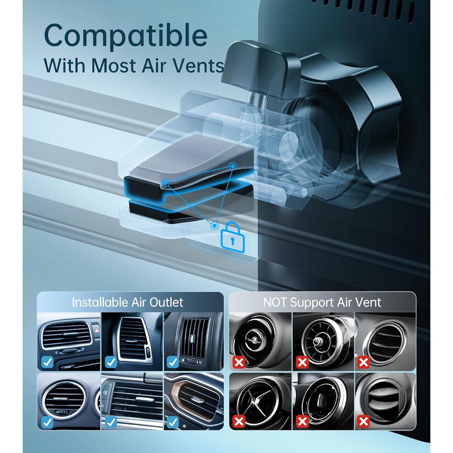 Cargador de coche MagSafe Mukiya para iPhone 12-16, 360°