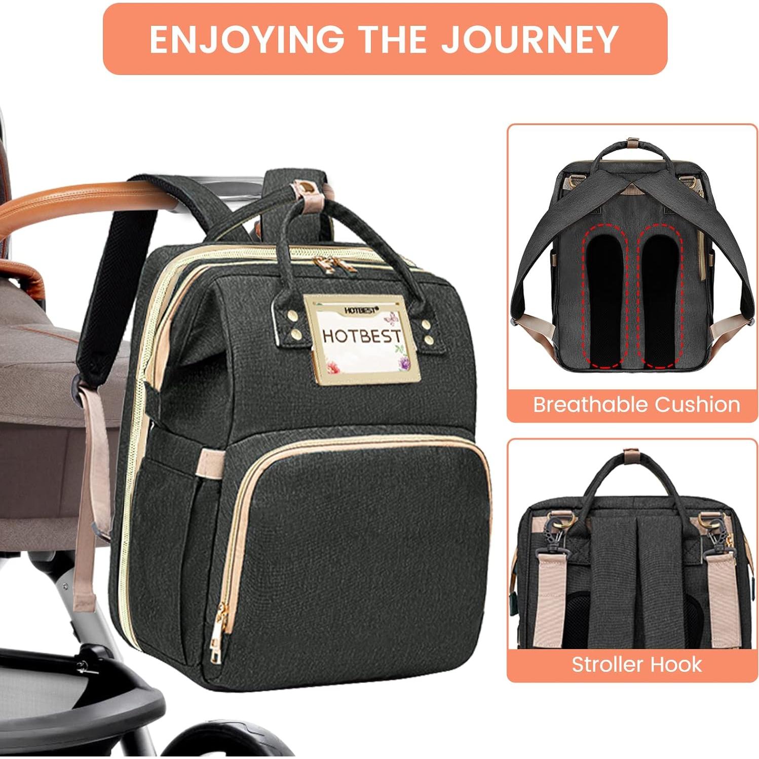 Mochila para Pañales HOTBEST 53L Impermeable Negra