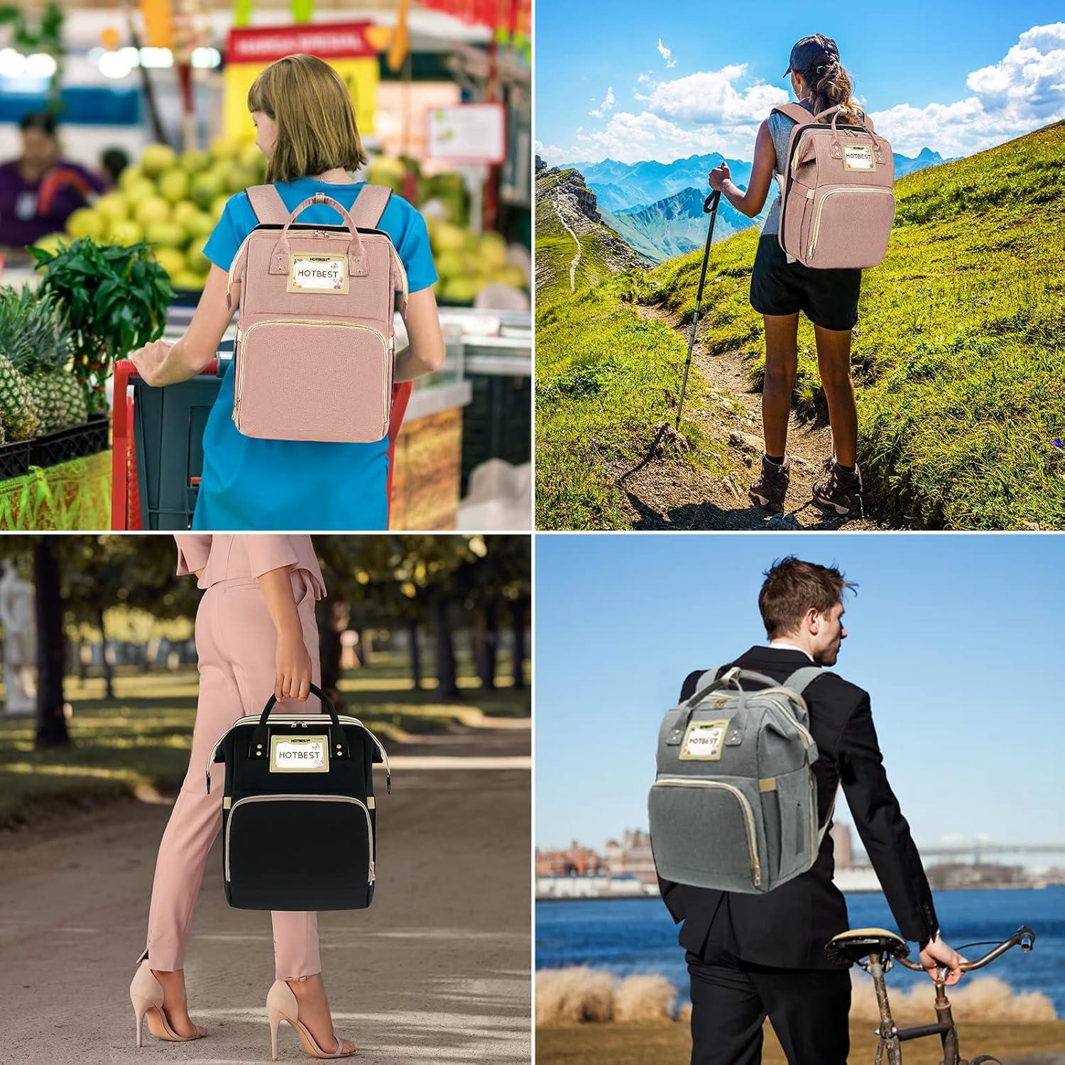 Mochila para Pañales HOTBEST 53L Impermeable Negra