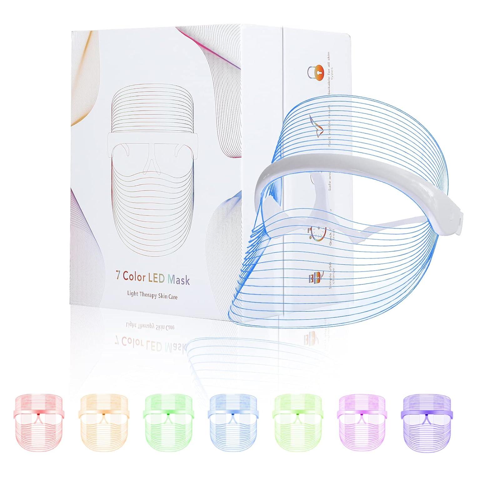 Máscara Facial LED Terapia 7 Colores Banniver Recargable