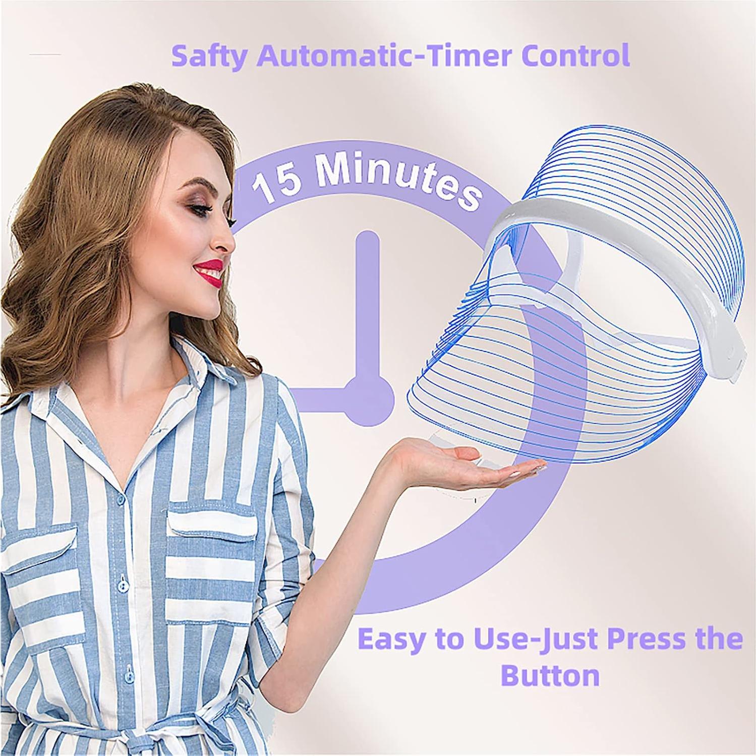 Máscara Facial LED Terapia 7 Colores Banniver Recargable