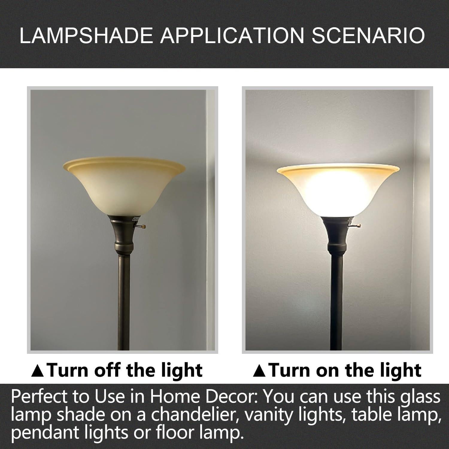 Pantalla de lámpara de vidrio LHLYCLX 30.48 cm estilo antiguo