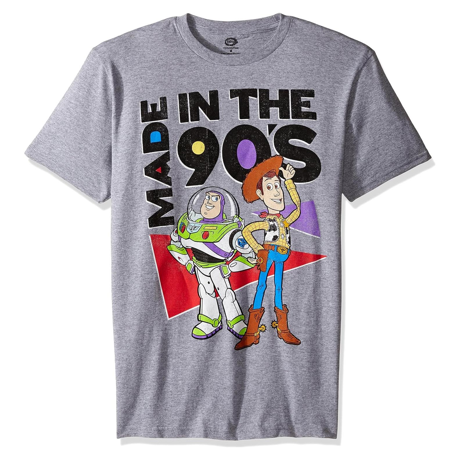Camiseta manga corta Toy Story Disney hombres gris jaspeado