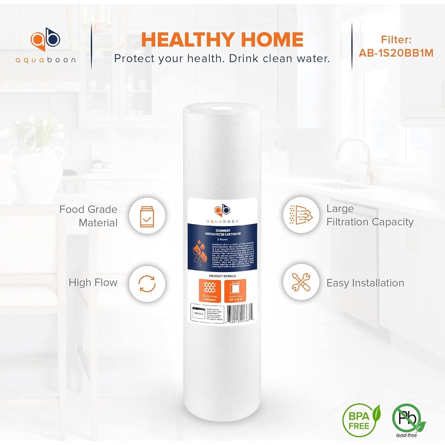 Filtro de Agua de Sedimentos Aquaboon 20" x 11.4 cm - 4 Unidades