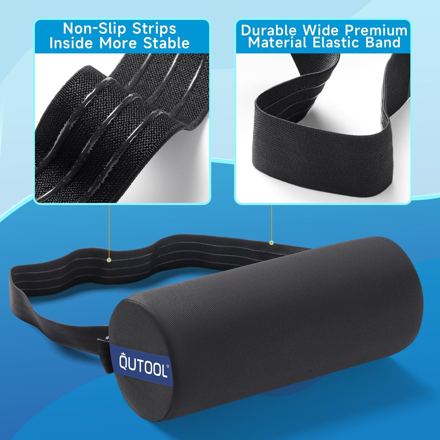 Almohada Lumbar QUTOOL Firme 28x12cm Negra, Soporte Espalda