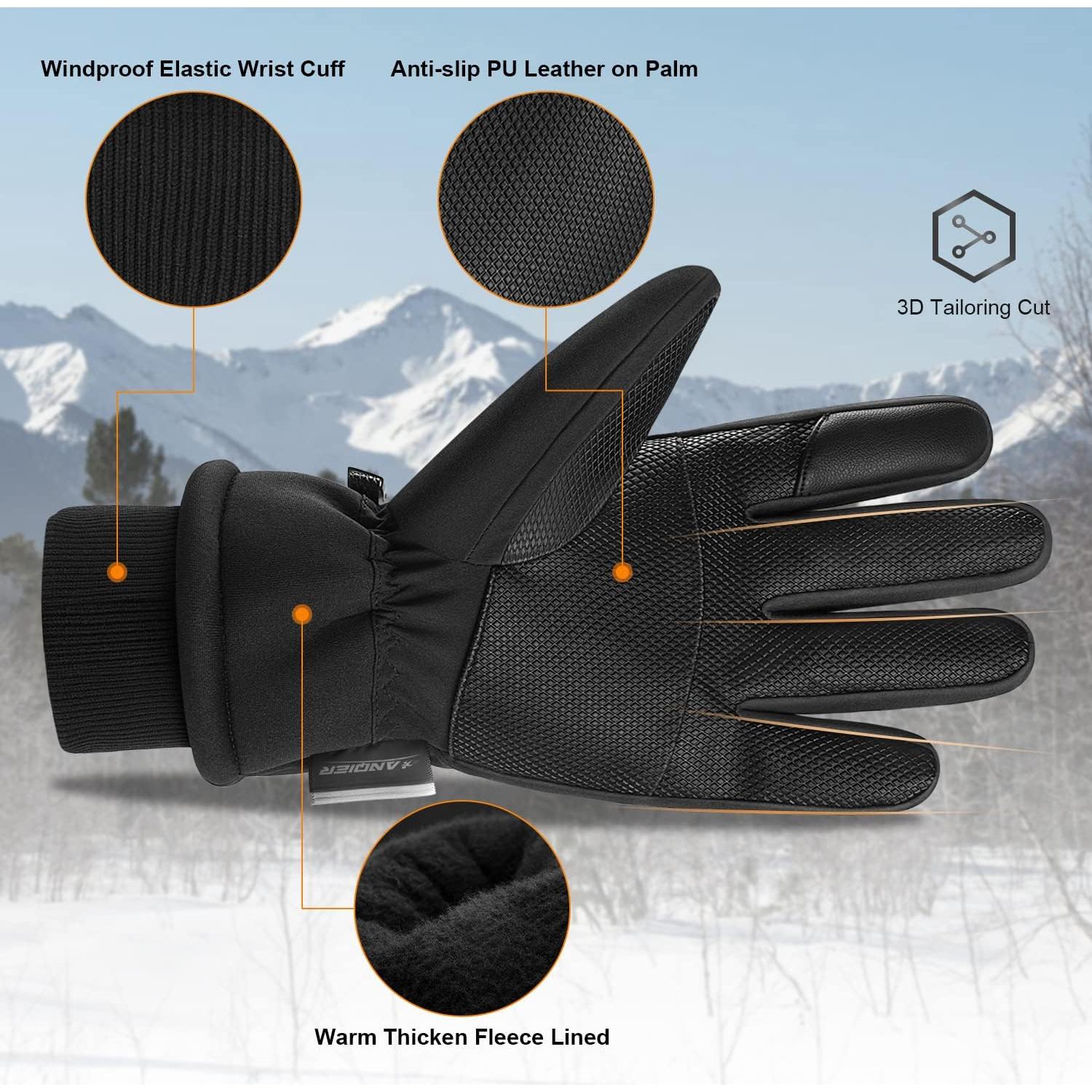 Guantes de Invierno Anqier Térmicos Impermeables para Esquí