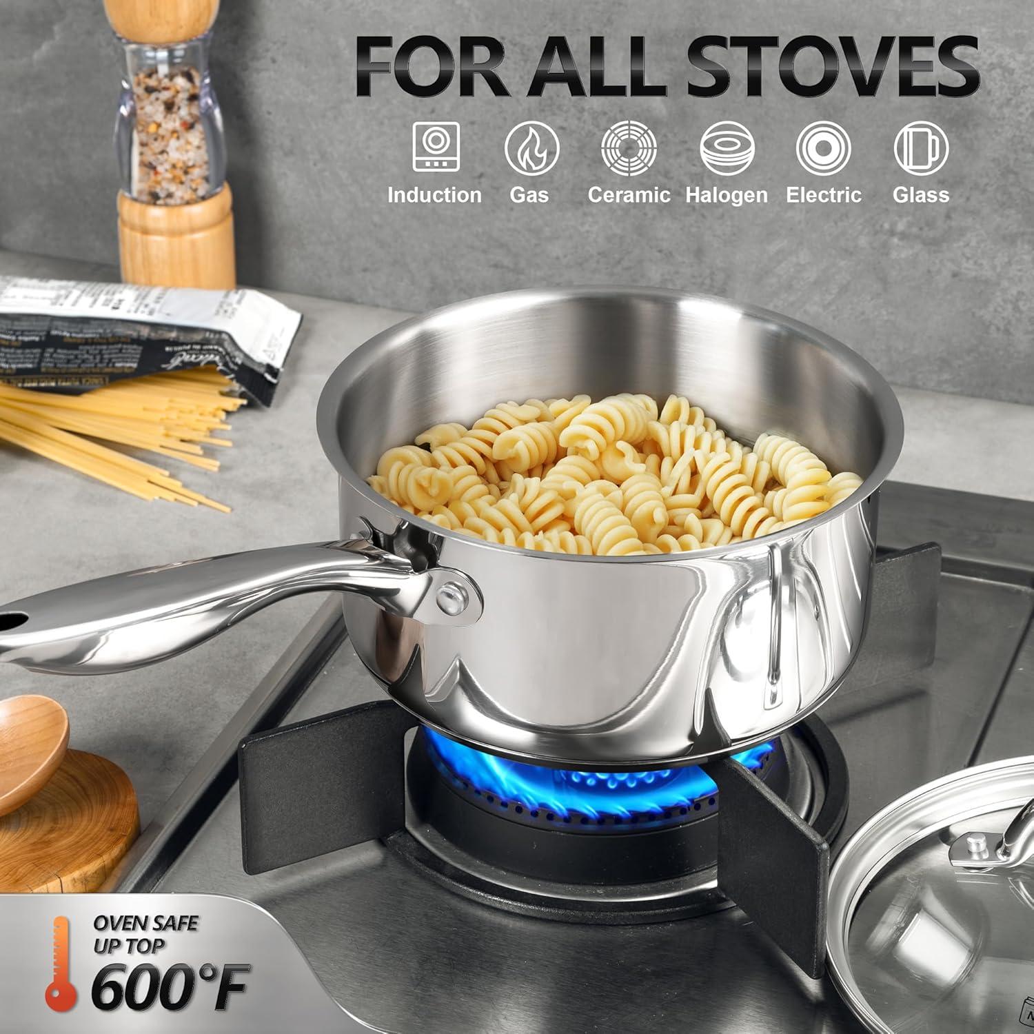 Juego de Cacerolas MICHELANGELO 6 Piezas Acero Inoxidable