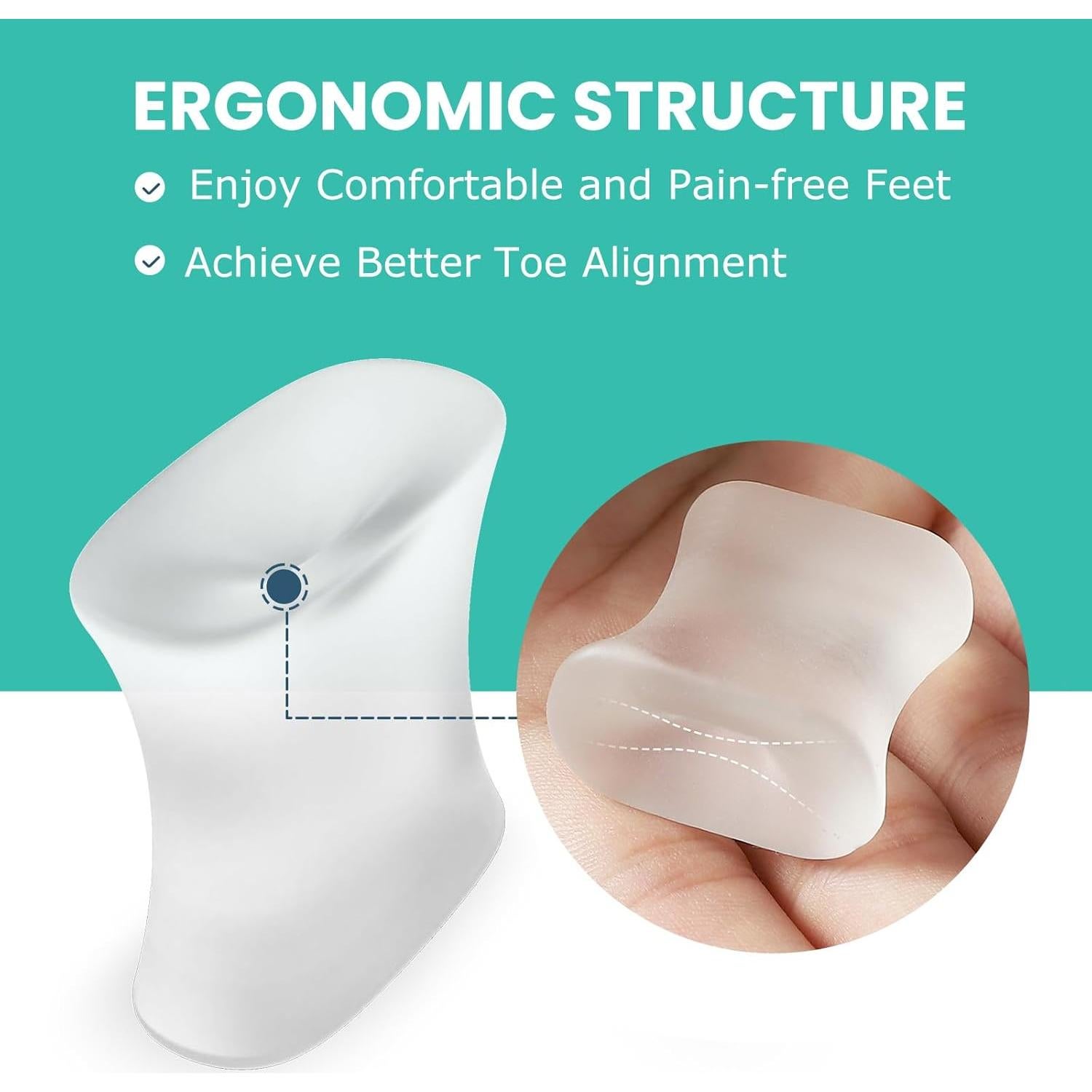 Separadores de Dedos de Gel Welnove - 12 Espaciadores XL con Aloe Vera