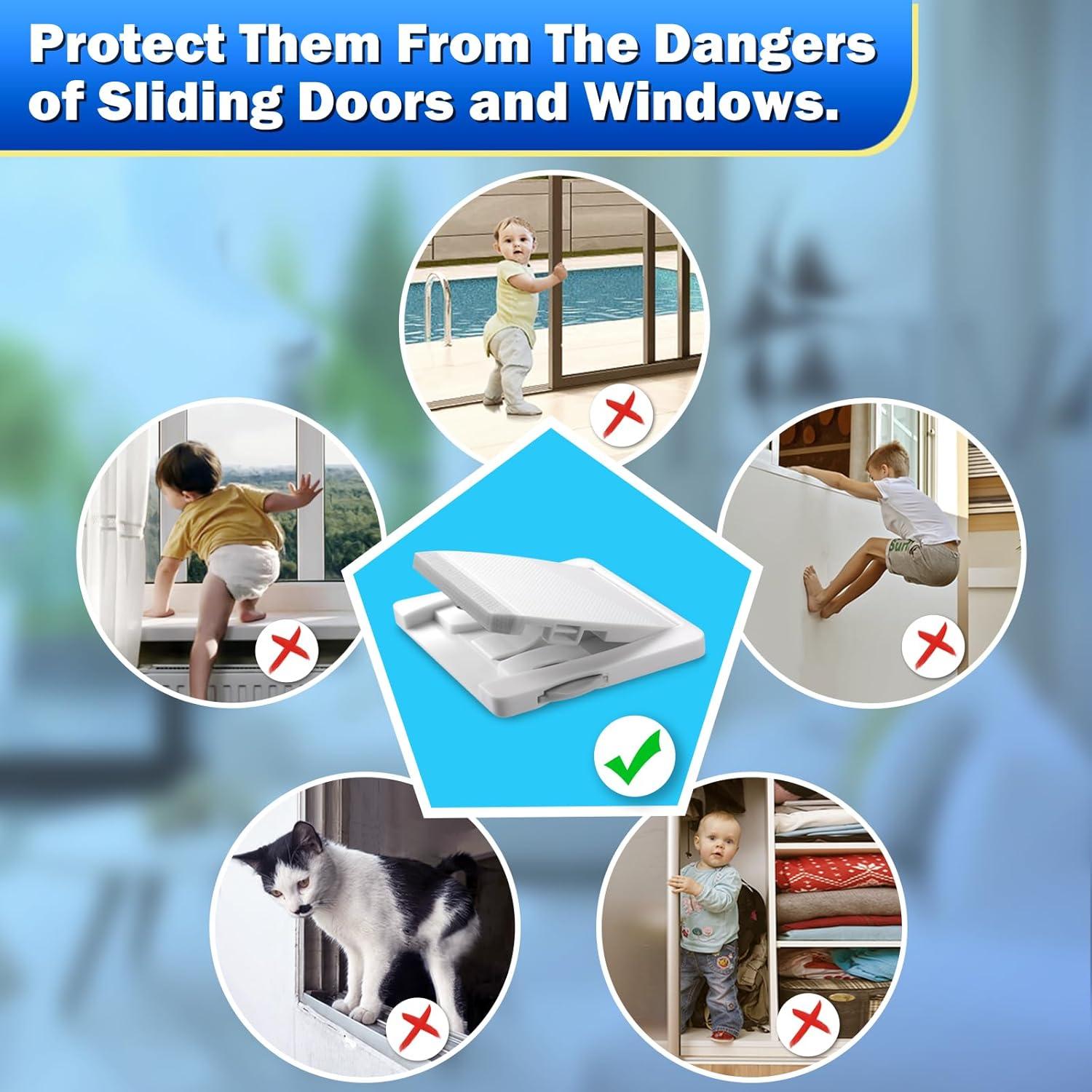 Cerradura de Puerta Corredera ZRFCXE - Paquete de 2 Seguridad