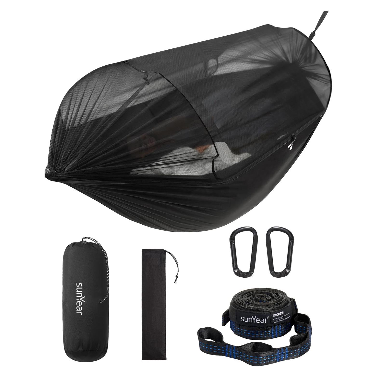 Hamaca de Camping Sunyear Doble con Red - 269x139cm, Ligera