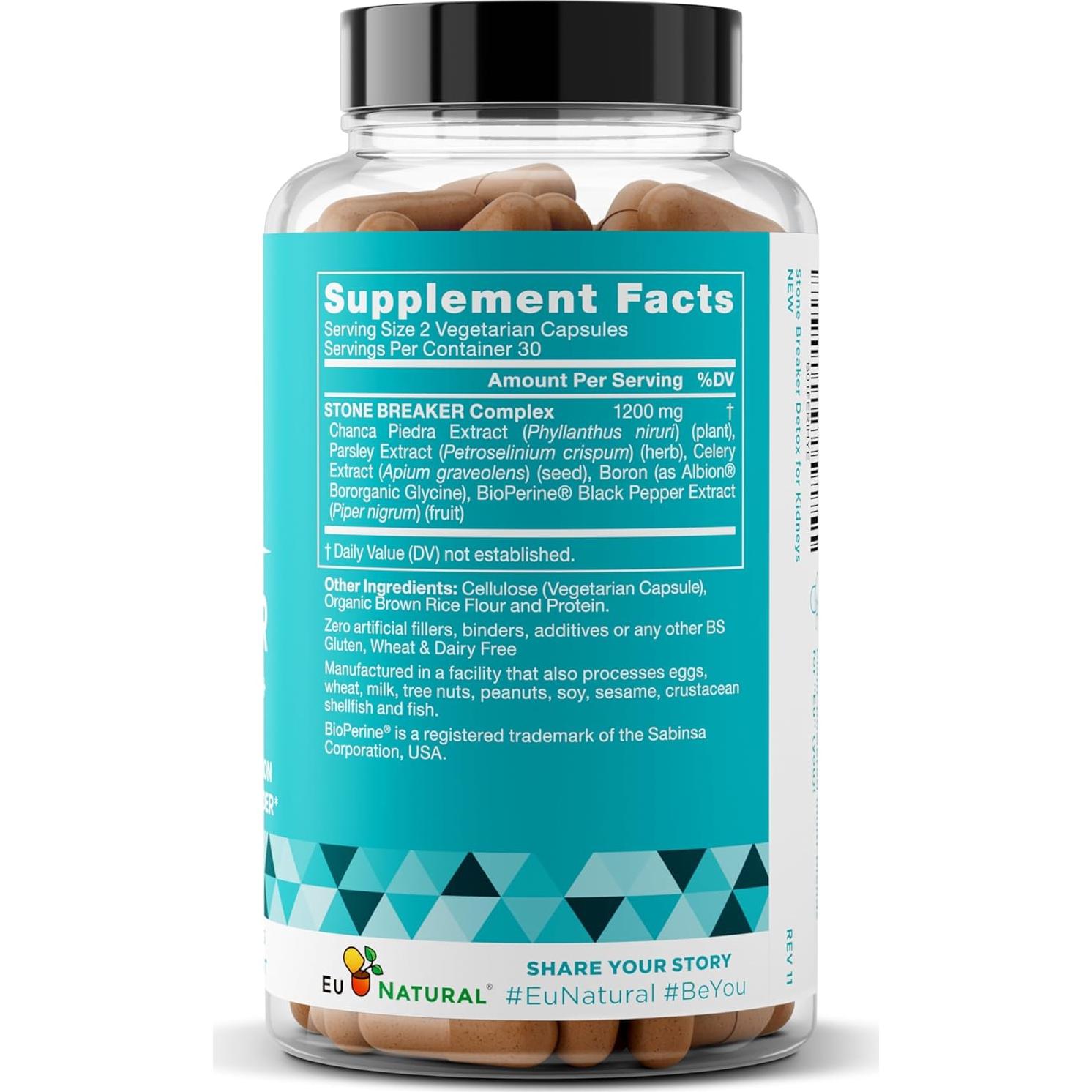 Chanca Piedra Stone Breaker – Natural Dissolver, Kidney Cleanse & Gallbladder Supplement – Detoxify Urinary Tract, Flush Impurities, Clear System – 60 Vegan Soft Capsules