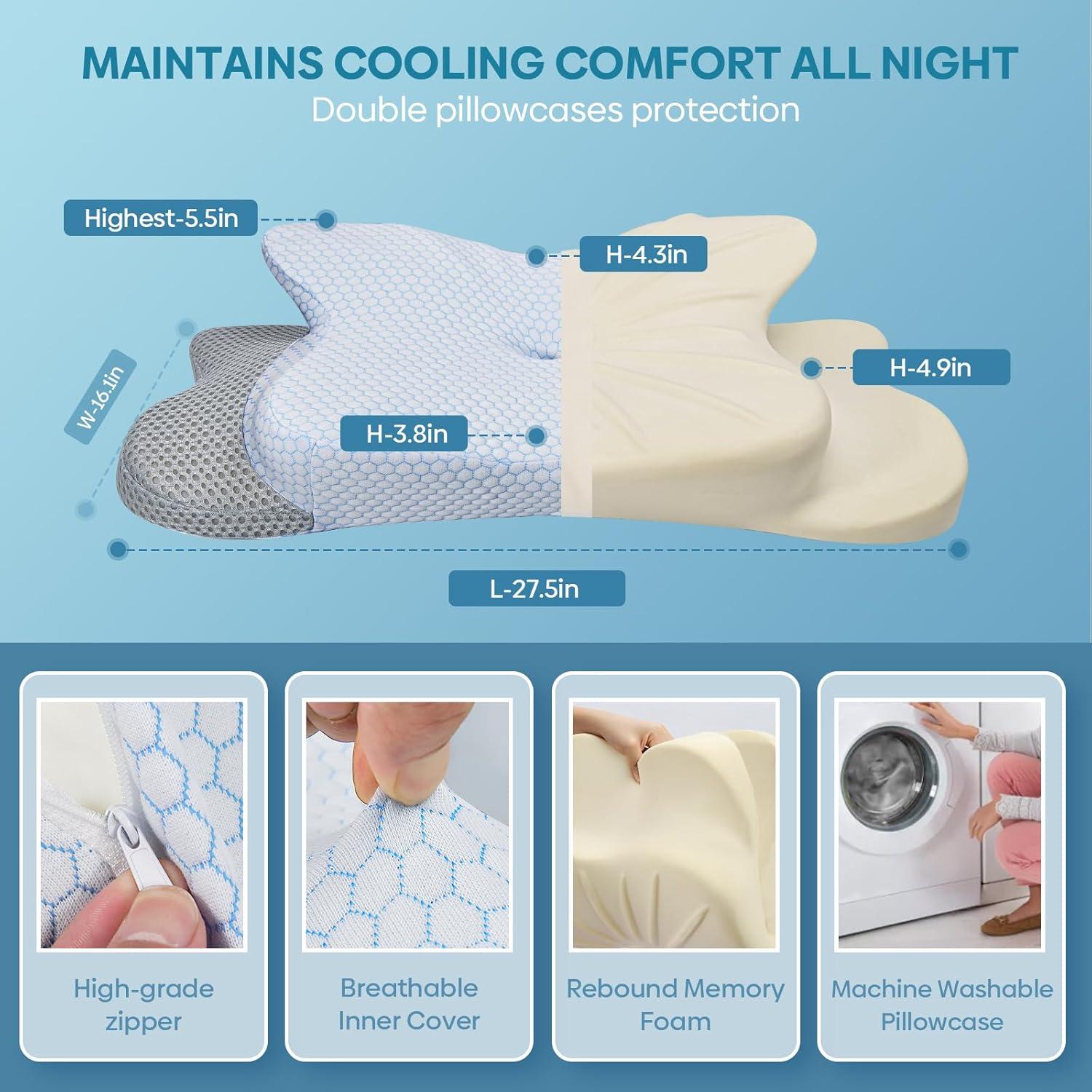 Almohada Cervical Ergonomica Muzsoul Rey Espuma Viscoelástica