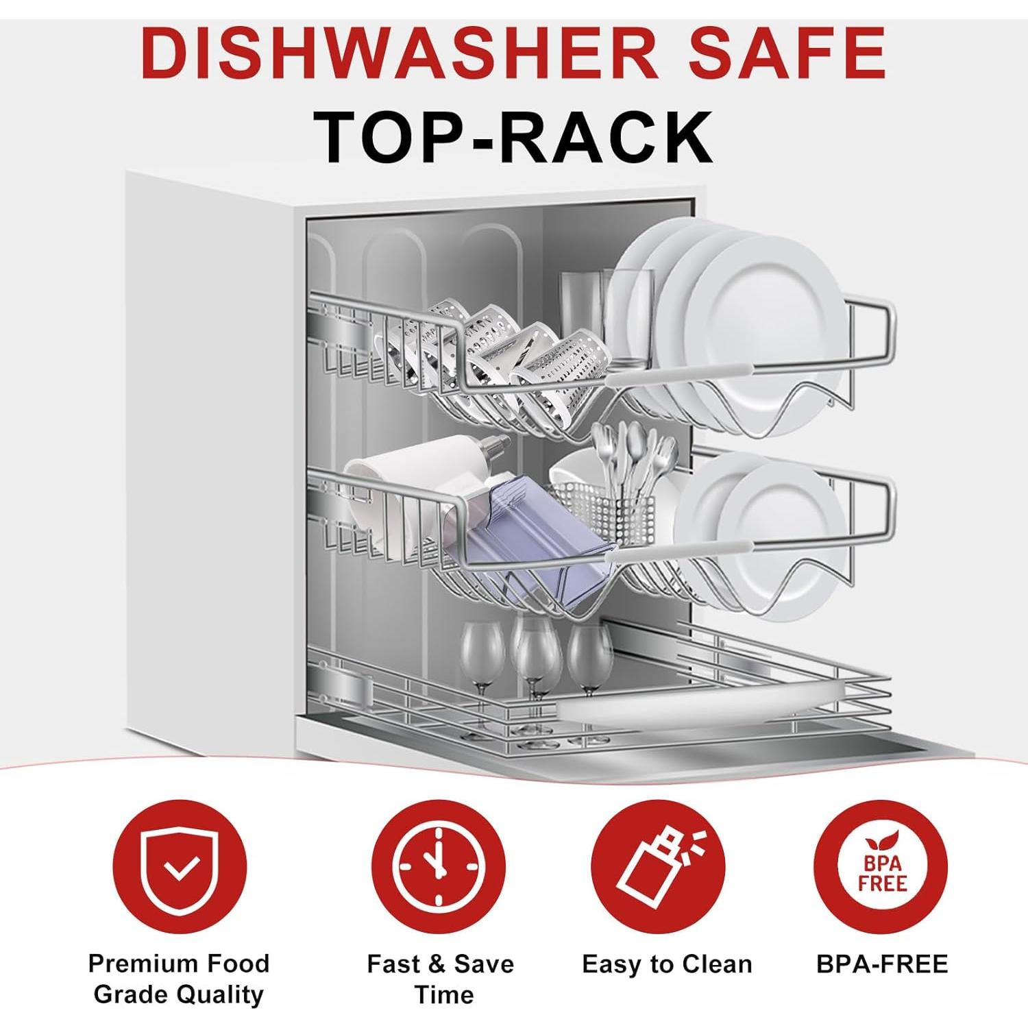Rallador de Queso KitchenAid NEWSETS 4 Cuchillas Acero Inoxidable