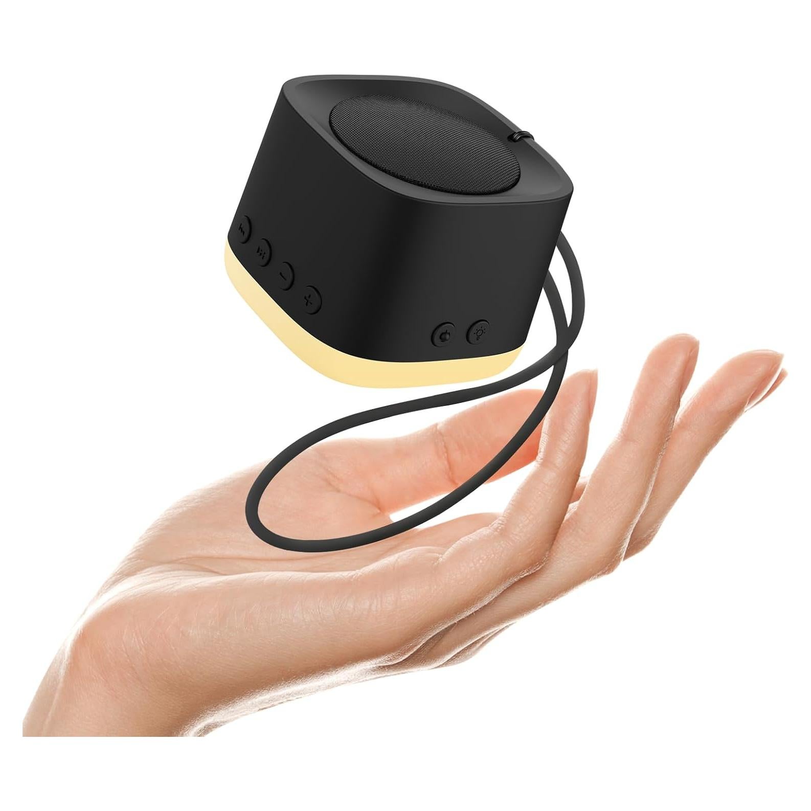 Portable Sound Machine,Mini Travel White Noise Machine for Sleeping with Breathing Night Light, 16 Soothing Sounds, Timer, Rechargeable Brown Noise Sound Machine for Sleep,Adults,Office Privacy(Black)