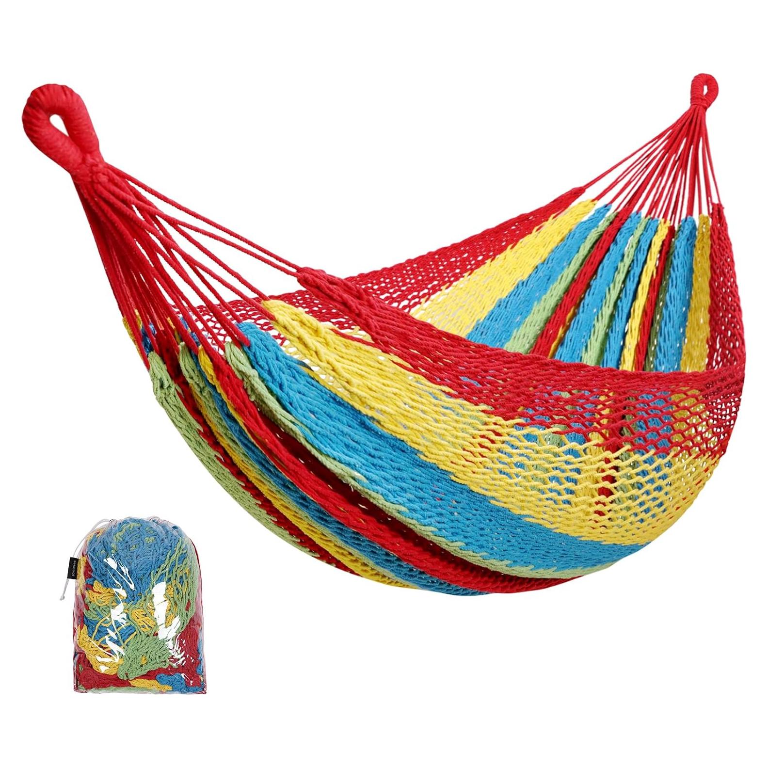 Hamaca Maya HappyPicnic Matrimonial Tejida a Mano Multicolor