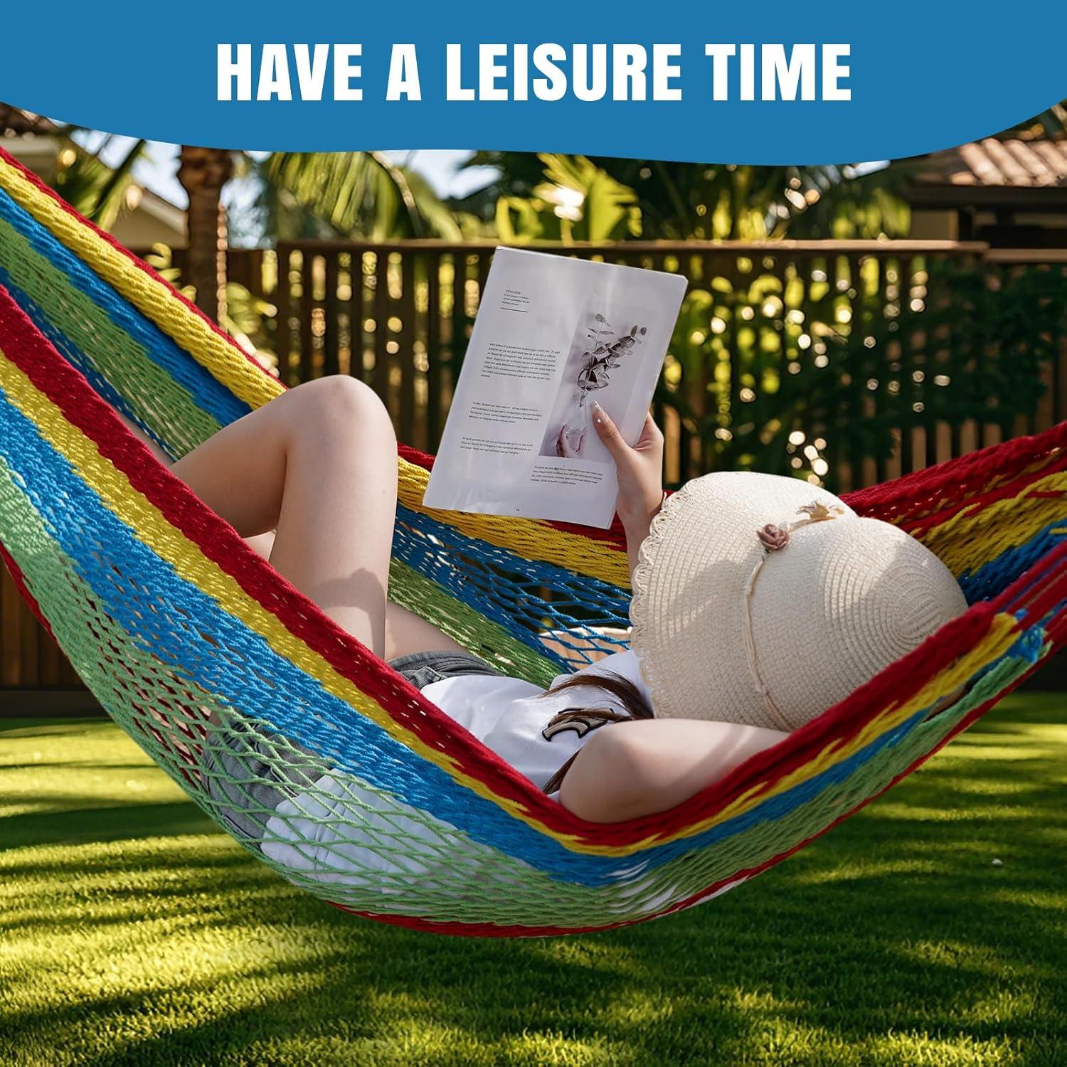 Hamaca Maya HappyPicnic Matrimonial Tejida a Mano Multicolor