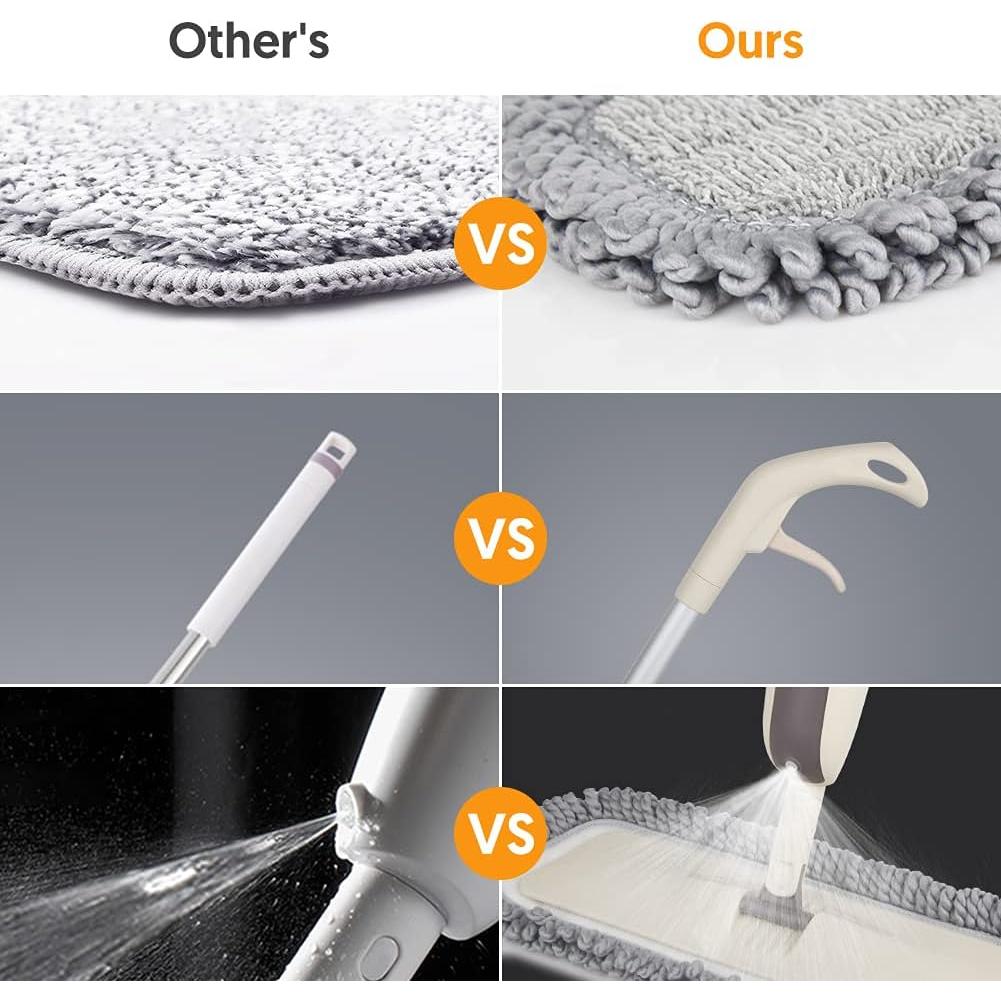 Mopa Húmeda con Spray MEXERRIS - Microfibra 3 Almohadillas