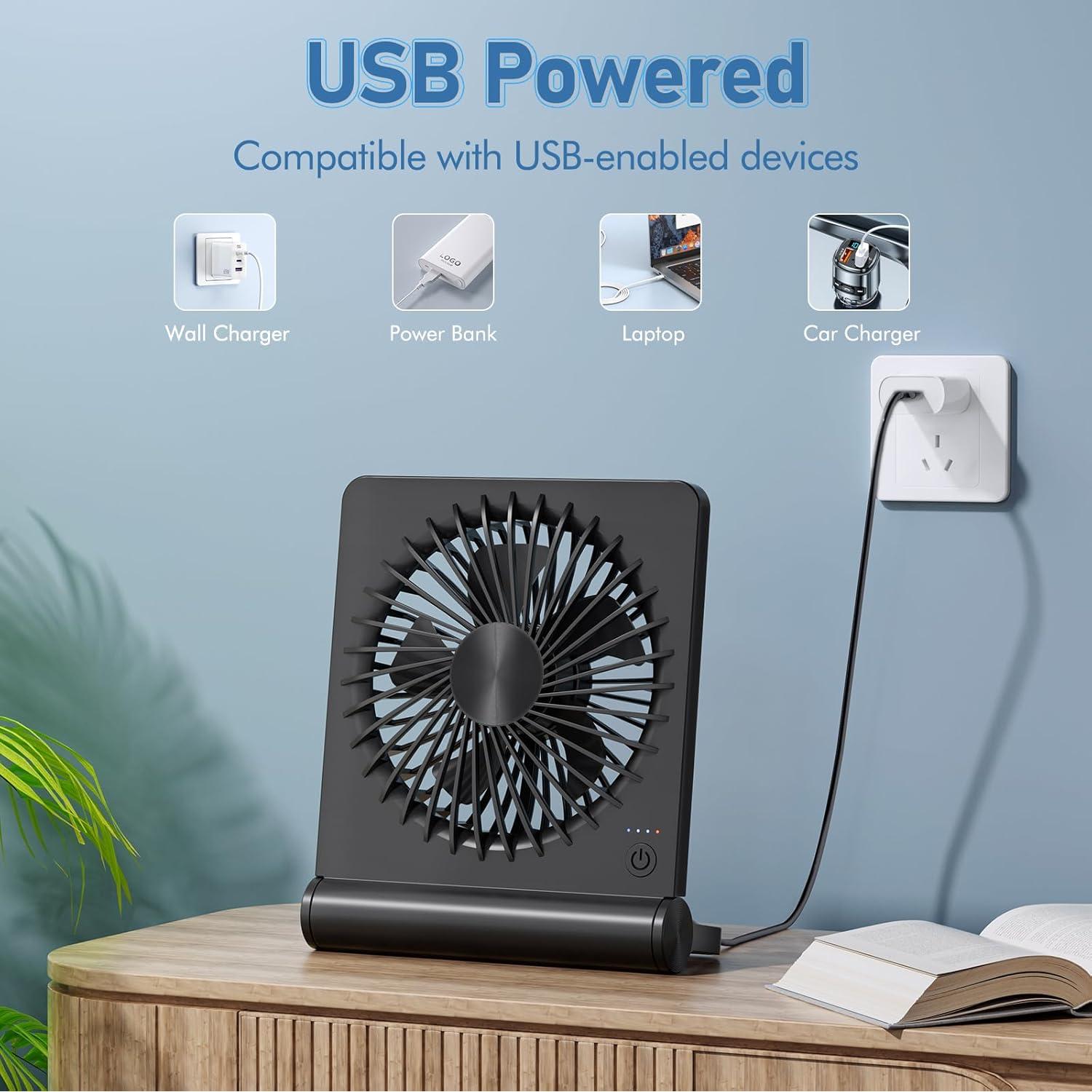 Ventilador de Escritorio JOSTRY F66 USB-C 3 Velocidades 17.3cm