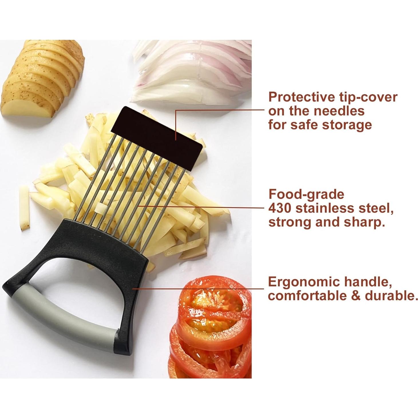 Soporte de Cebolla VIEASST - Cortador de Verduras Acero Inoxidable