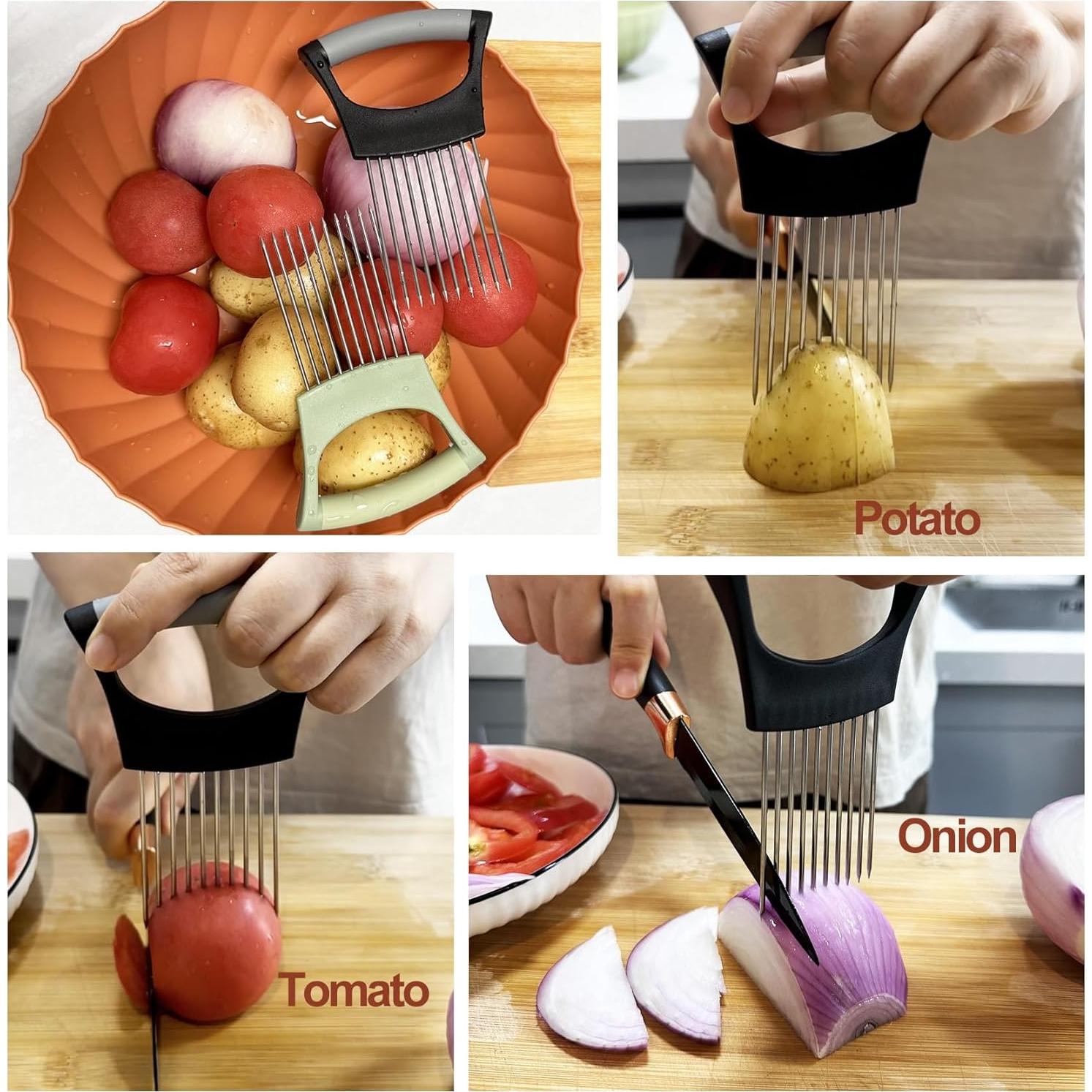 Soporte de Cebolla VIEASST - Cortador de Verduras Acero Inoxidable