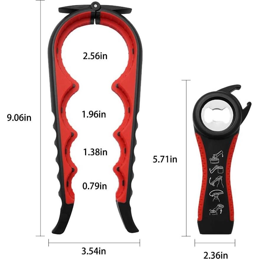 Abrebotellas Ergonómico GZLT 5-en-1 para Manos Débiles