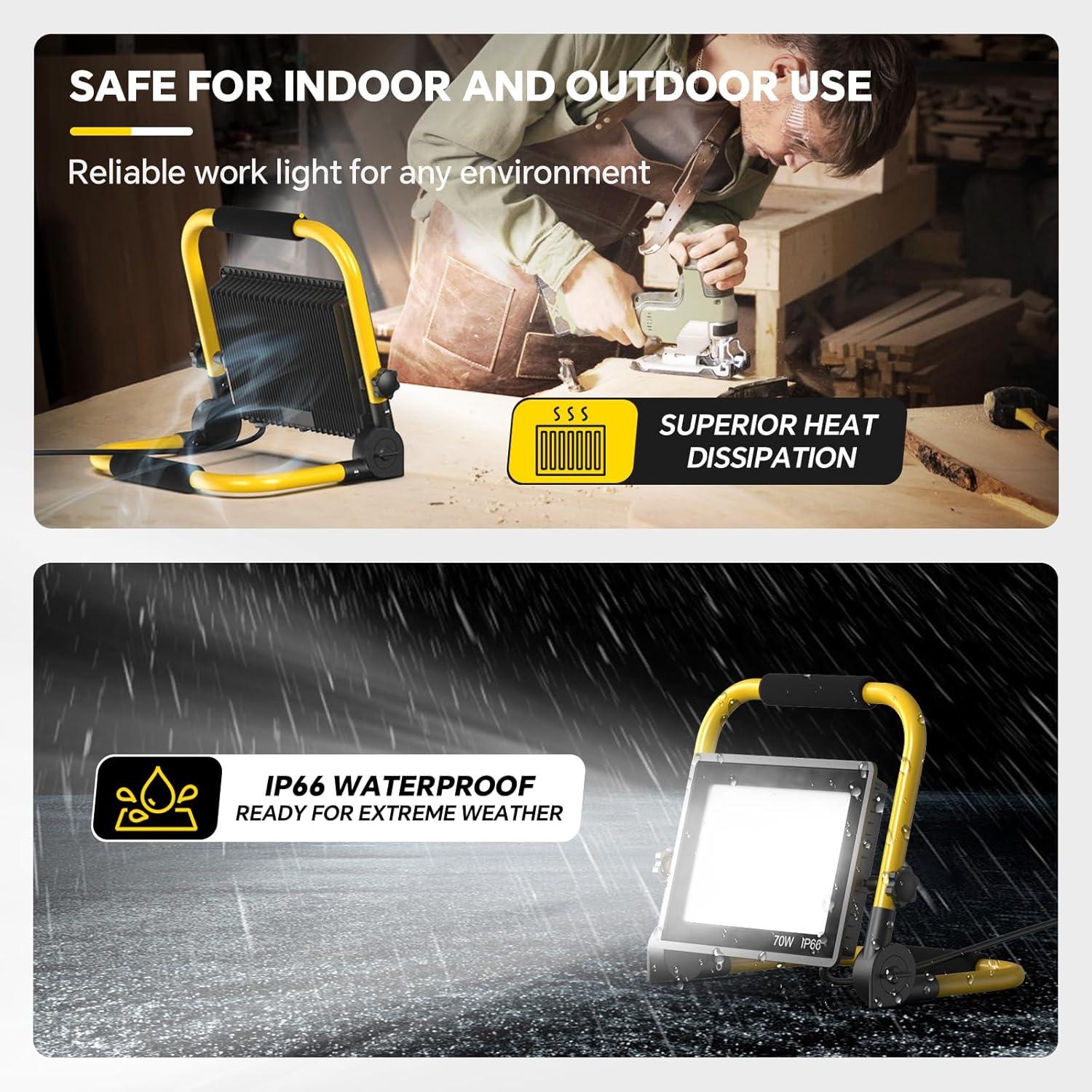 Luz de Trabajo LED REFDAQ 10000 Lúmenes Portátil IP66