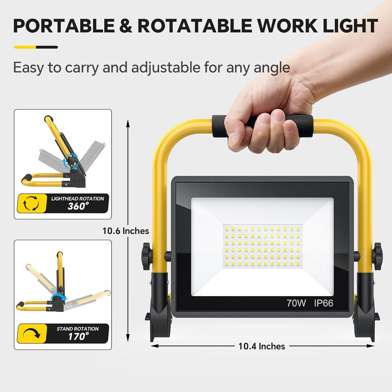 Luz de Trabajo LED REFDAQ 10000 Lúmenes Portátil IP66
