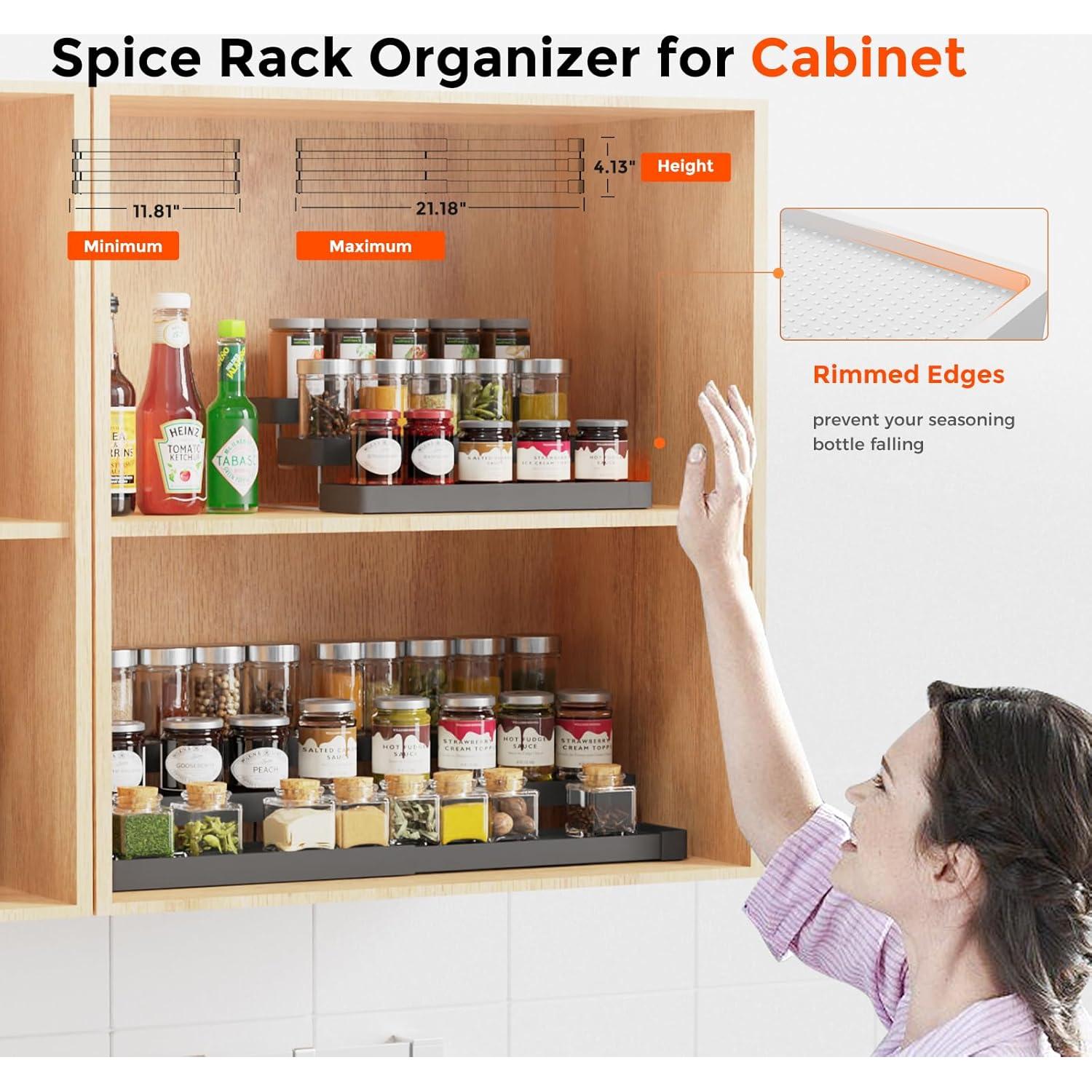 Organizador de Especias Expandible INVOCOO 3 Niveles Negro