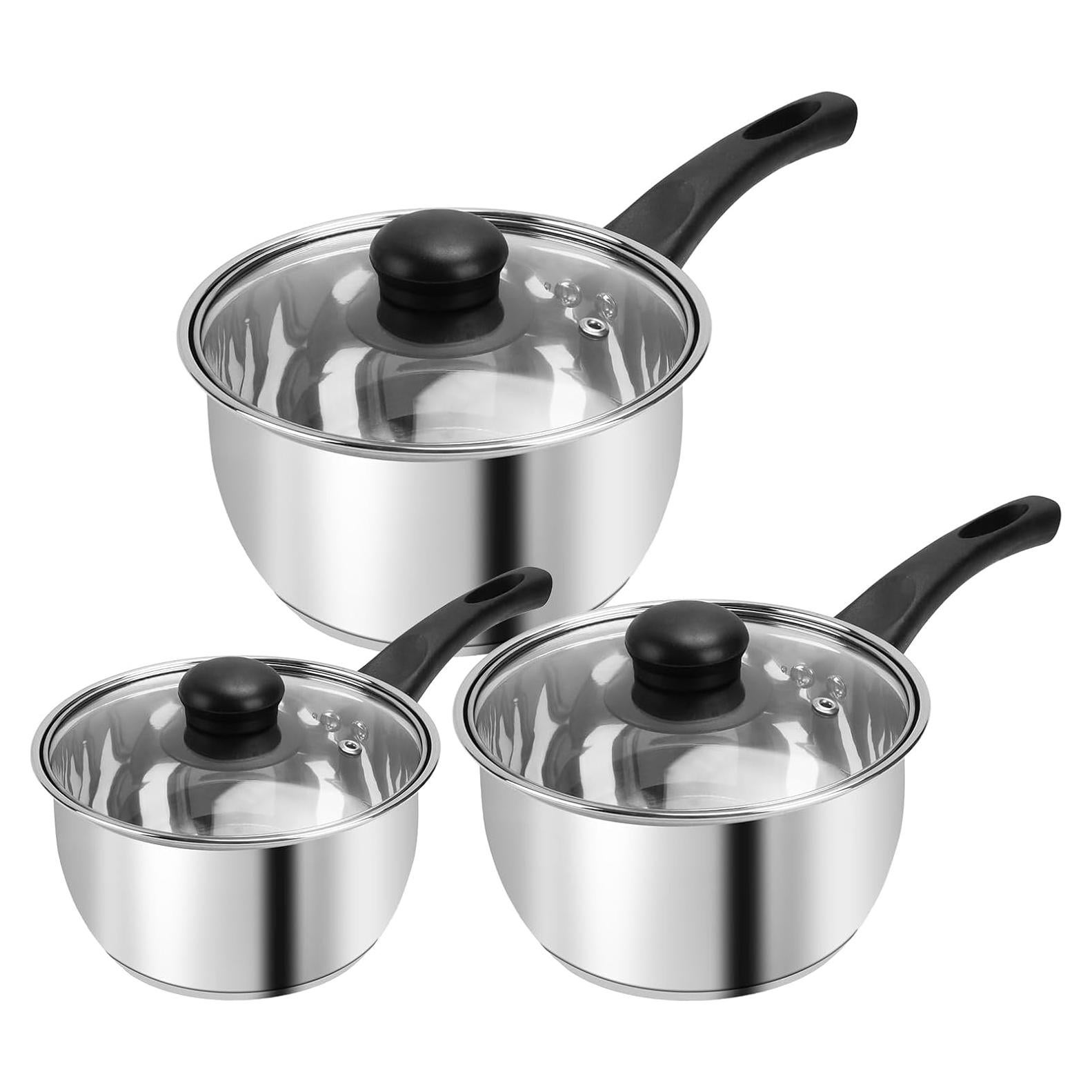 Juego de Ollas BSDLZCH Acero Inoxidable 3 Piezas 1.4L 2.8L 3.6L