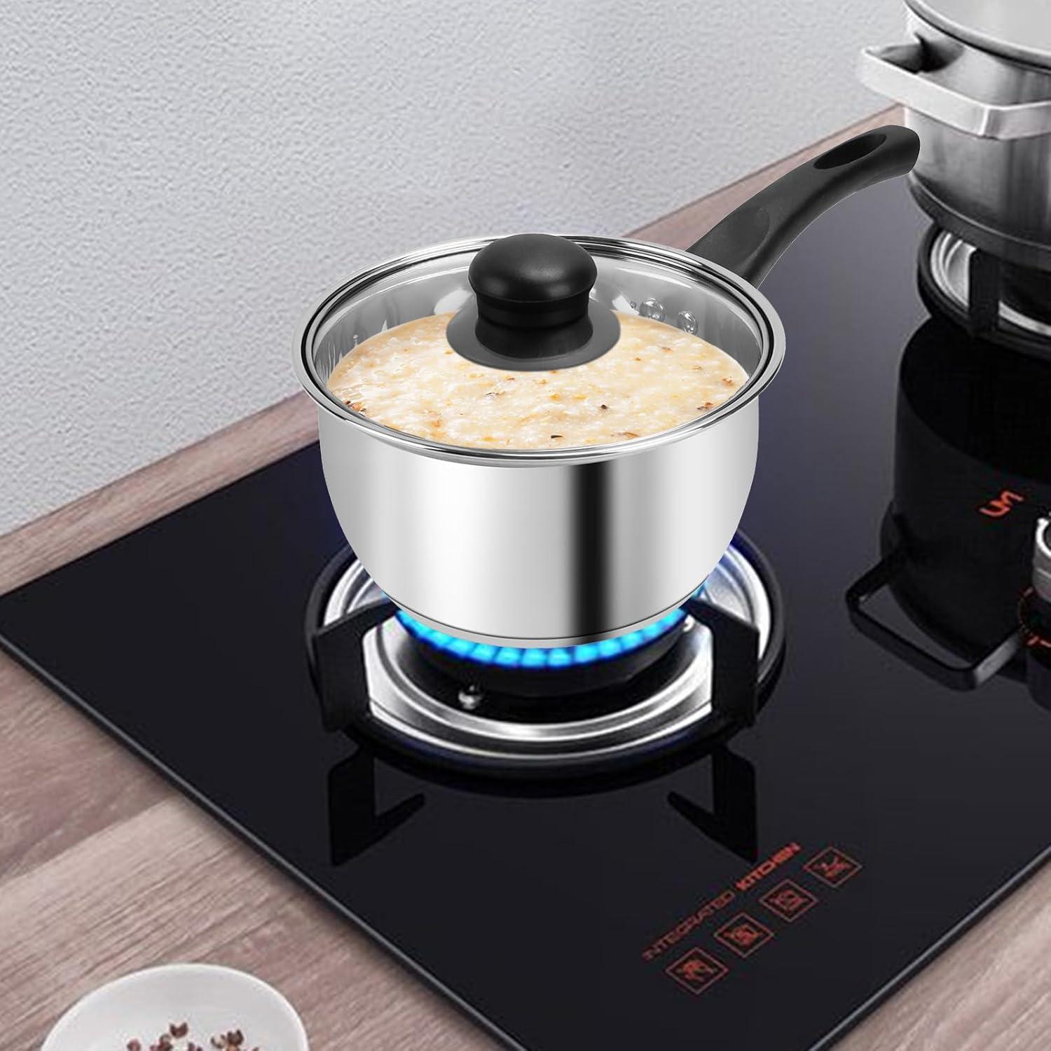 Juego de Ollas BSDLZCH Acero Inoxidable 3 Piezas 1.4L 2.8L 3.6L