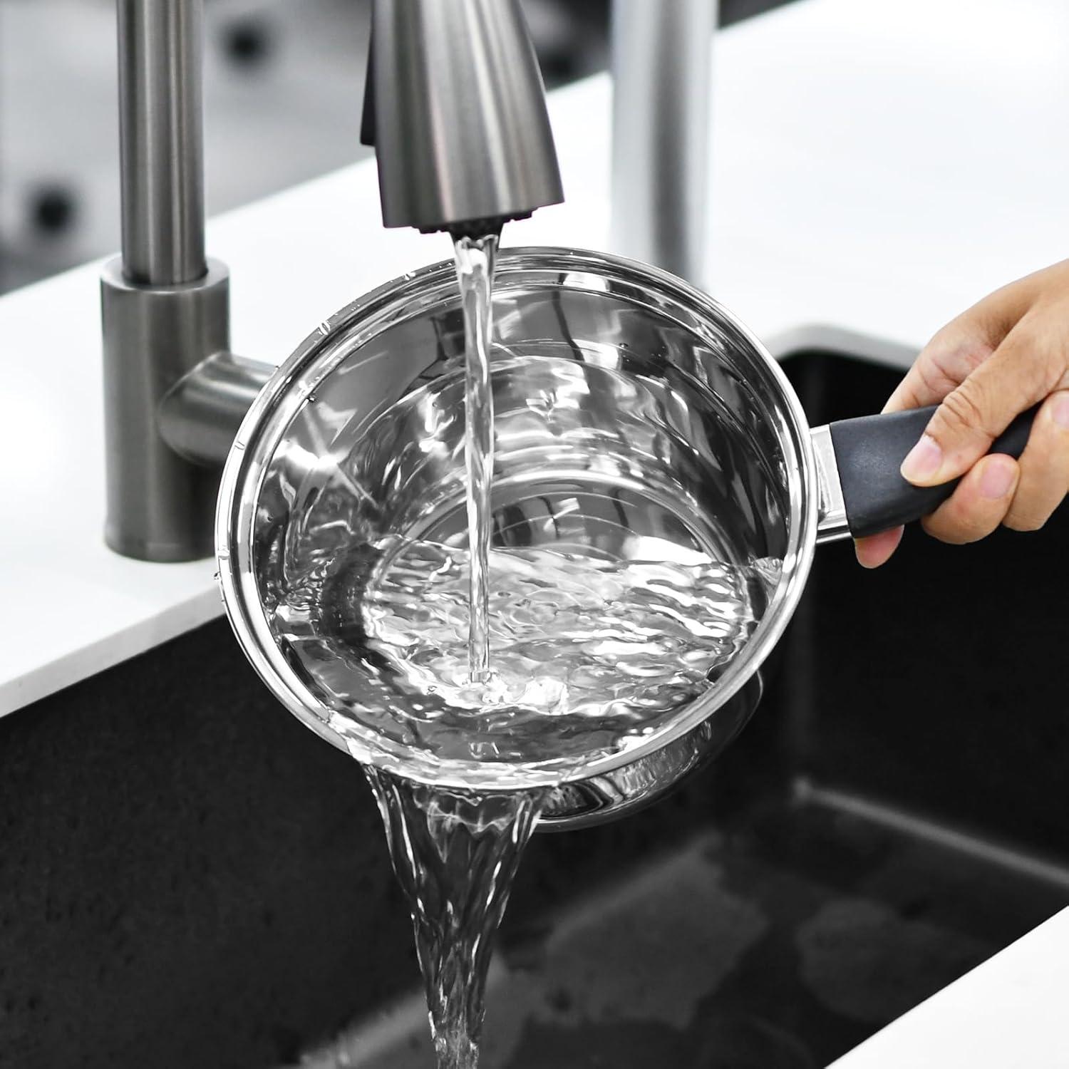 Juego de Ollas BSDLZCH Acero Inoxidable 3 Piezas 1.4L 2.8L 3.6L