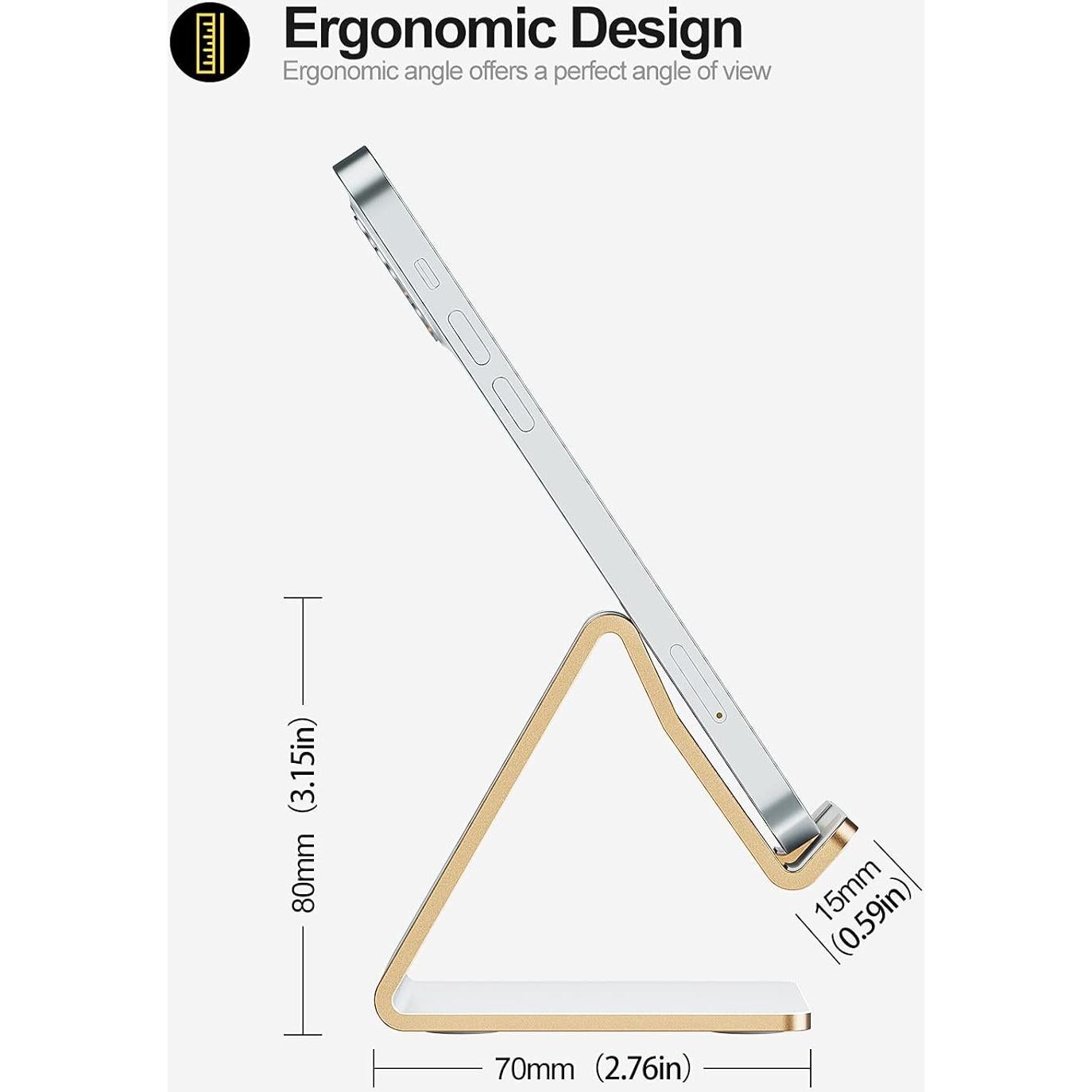 Soporte para teléfono celular Urmust de aluminio - Oro
