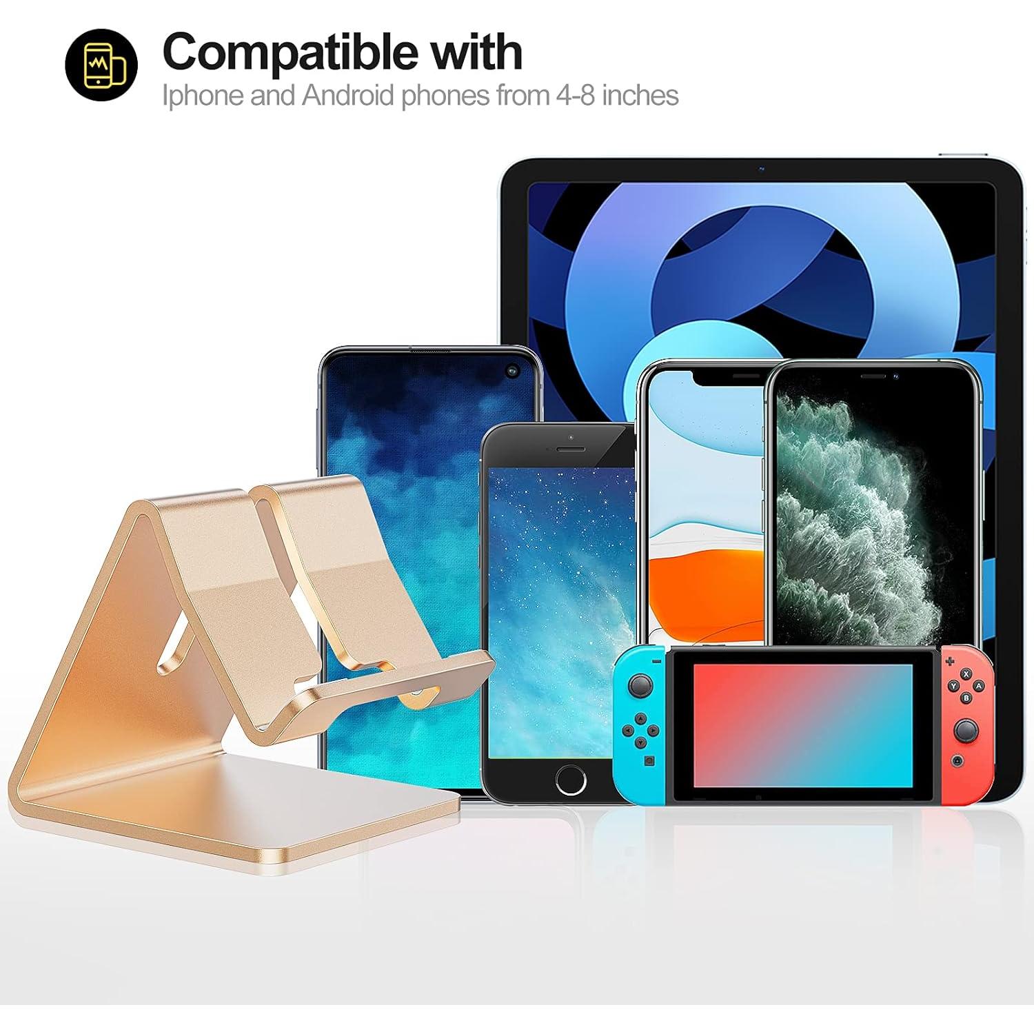 Soporte para teléfono celular Urmust de aluminio - Oro